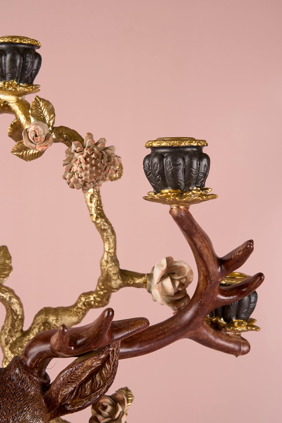 The General Deer Metal Brown Candle Holder