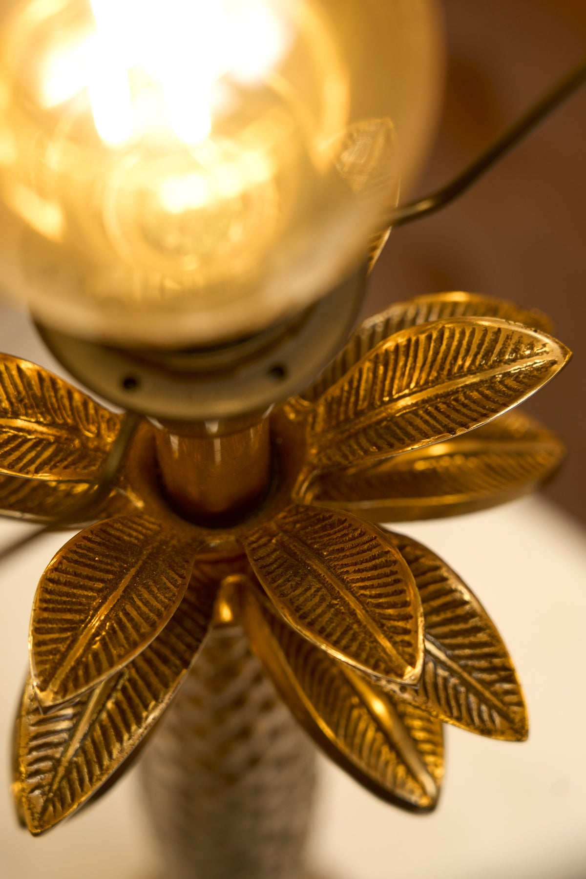 Golden Palms Resin Black Table Lamp