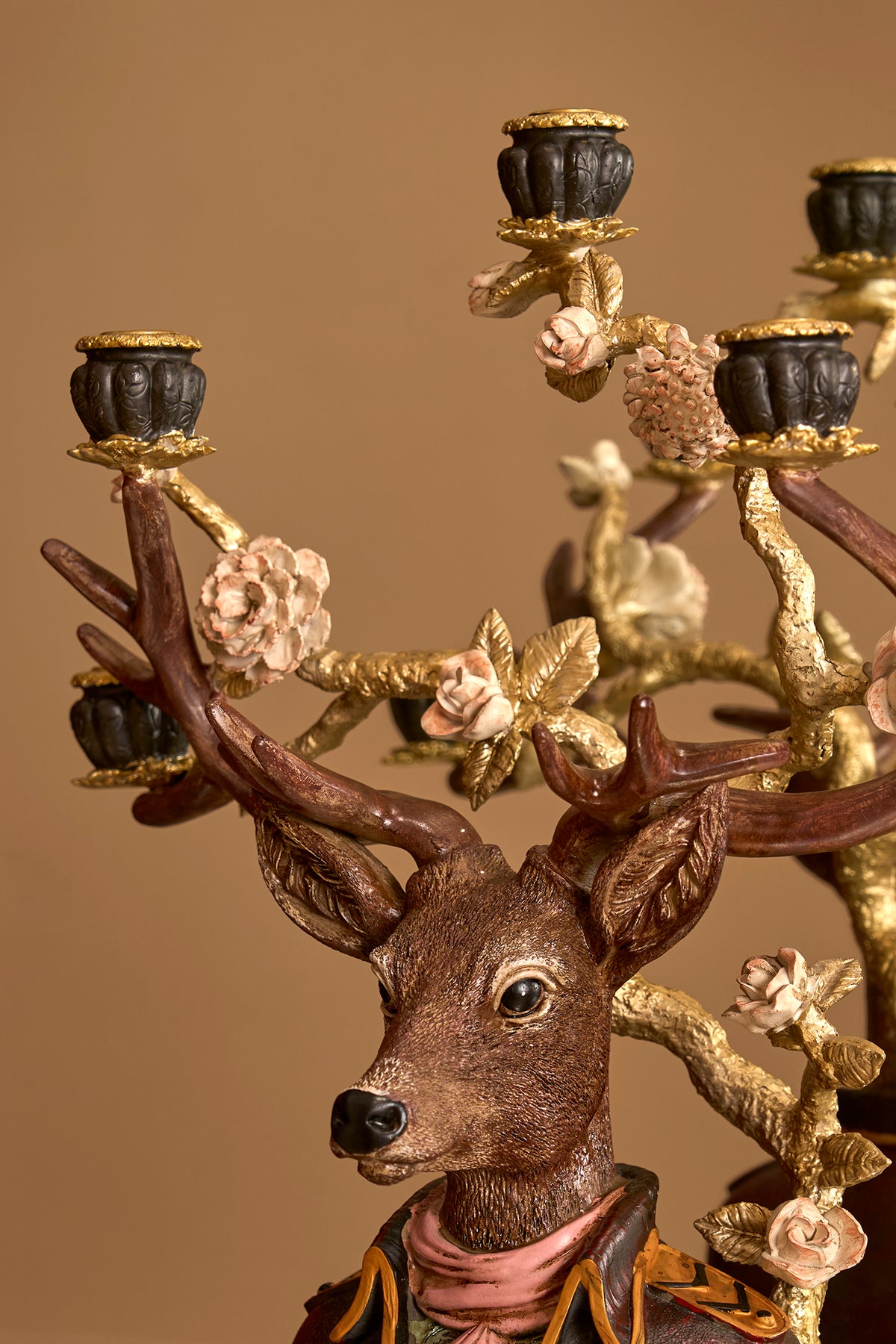 The General Deer Metal Brown Candle Holder