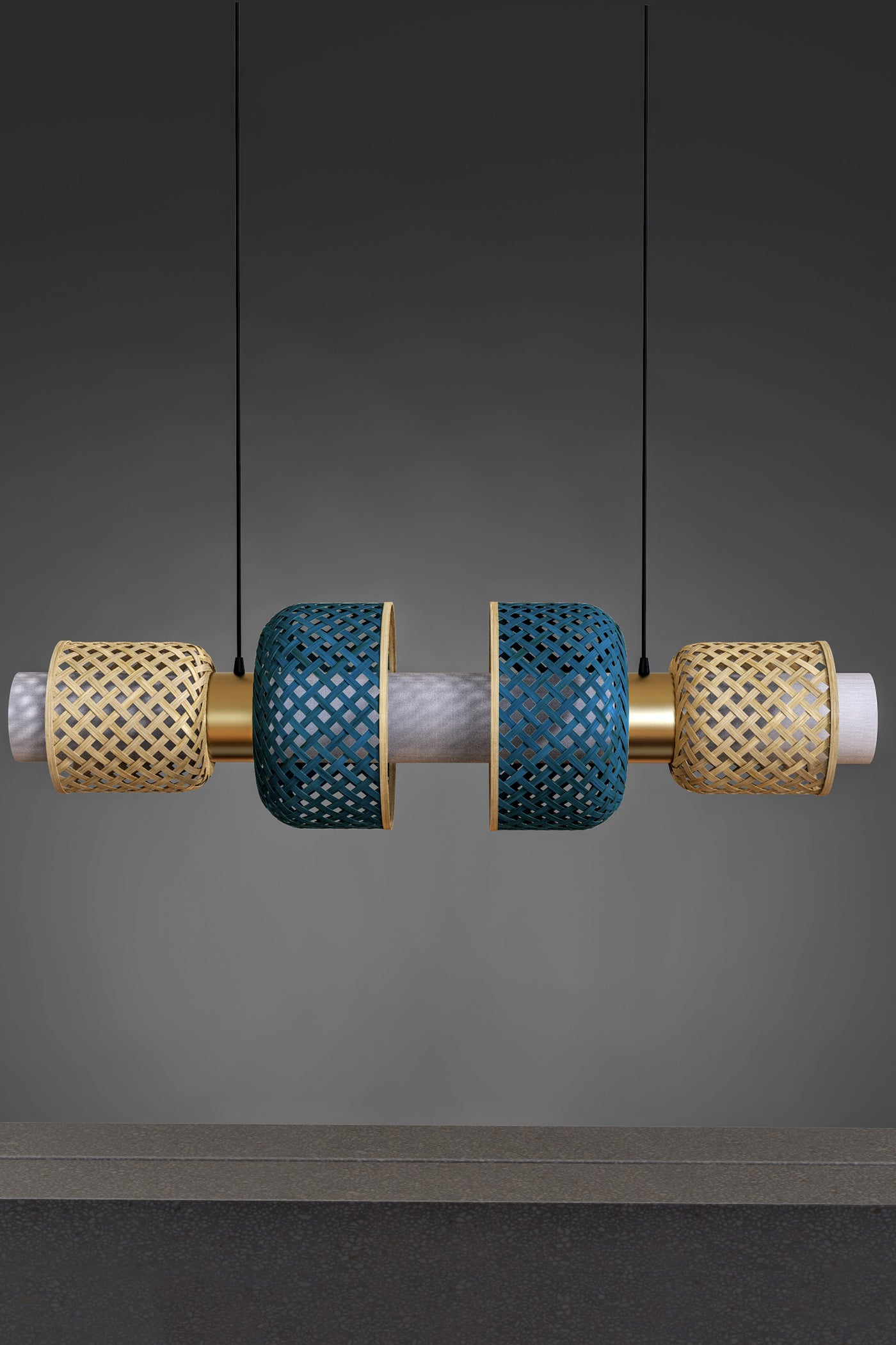 Mianzi Bamboo Metamorphosis Linear Pendant LampH-001