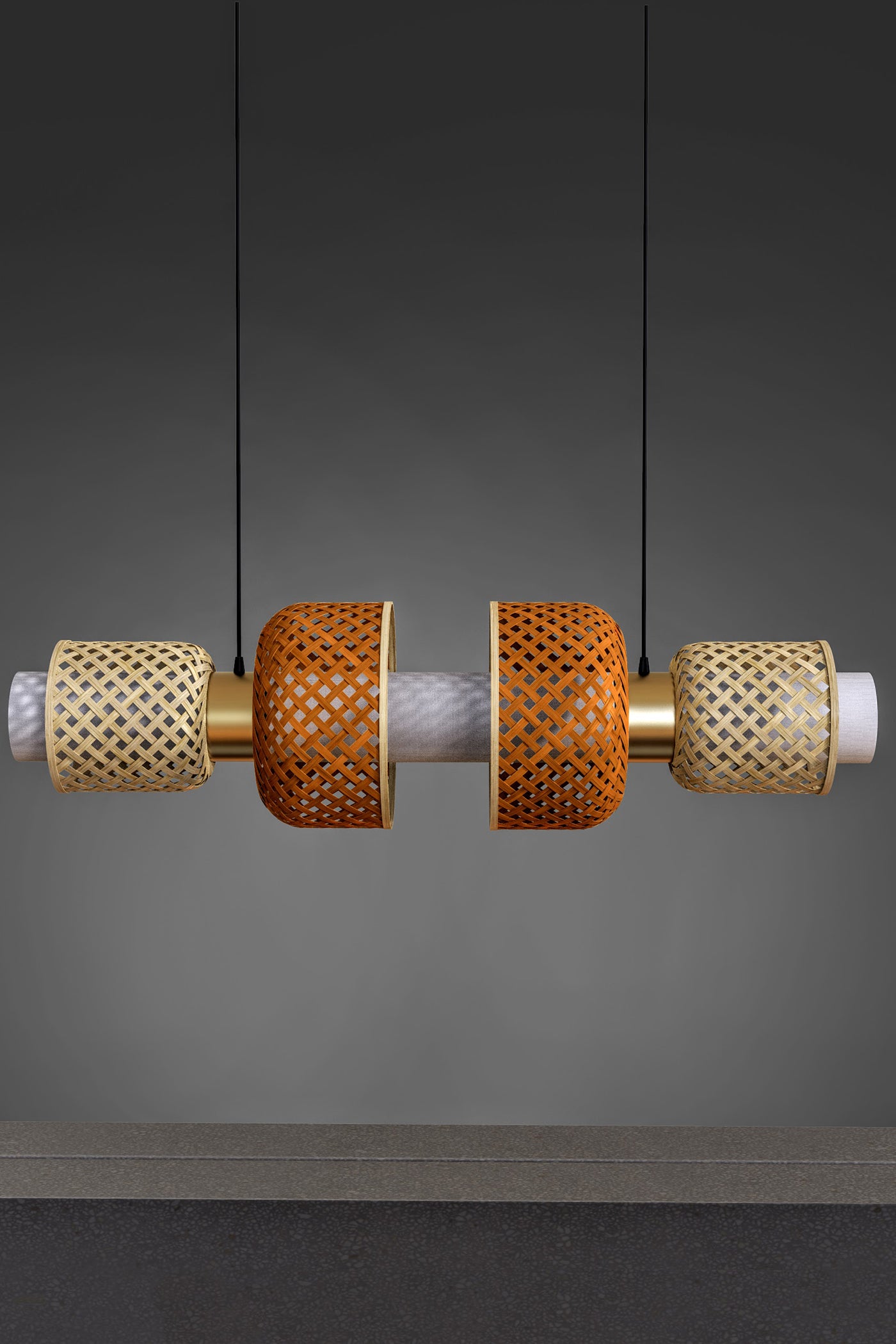 Mianzi Bamboo Metamorphosis Linear Pendant LampH-001