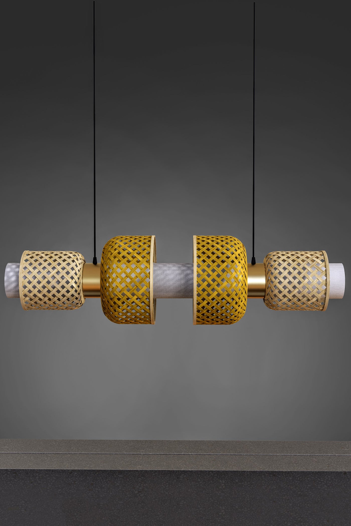 Mianzi Bamboo Metamorphosis Linear Pendant LampH-001
