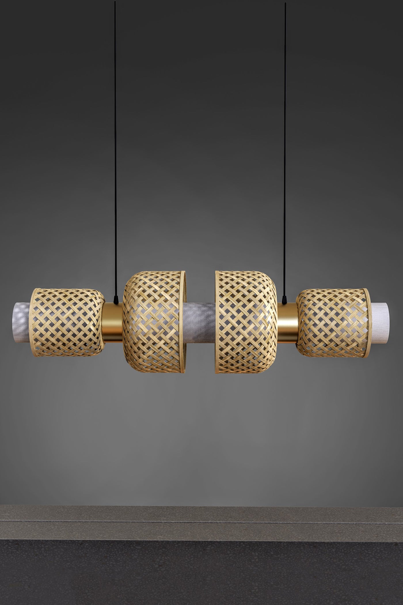 Mianzi Bamboo Metamorphosis Linear Pendant LampH-001