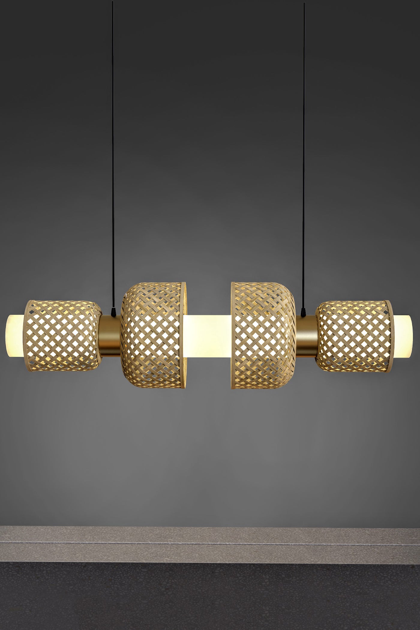 Mianzi Bamboo Metamorphosis Linear Pendant LampH-001