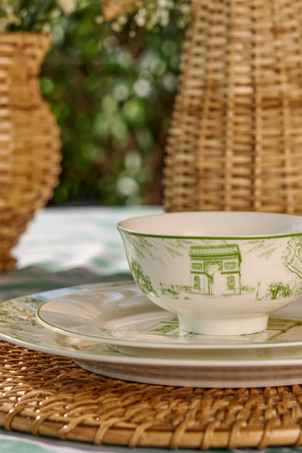 Jardin De Paris Dinner Set () Porcelain Green Dinner set Of 6
