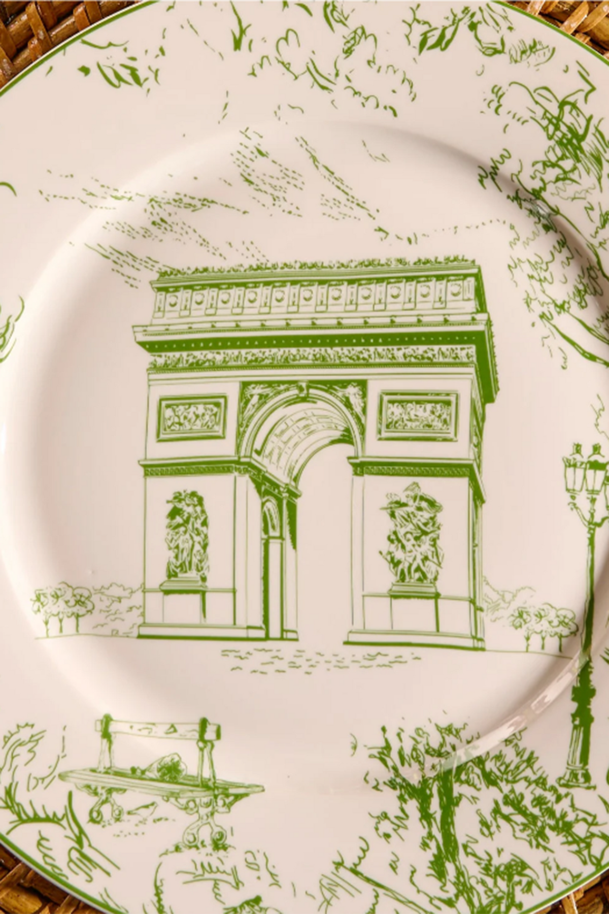 Jardin De Paris Dinner Set () Porcelain Green Dinner set Of 6