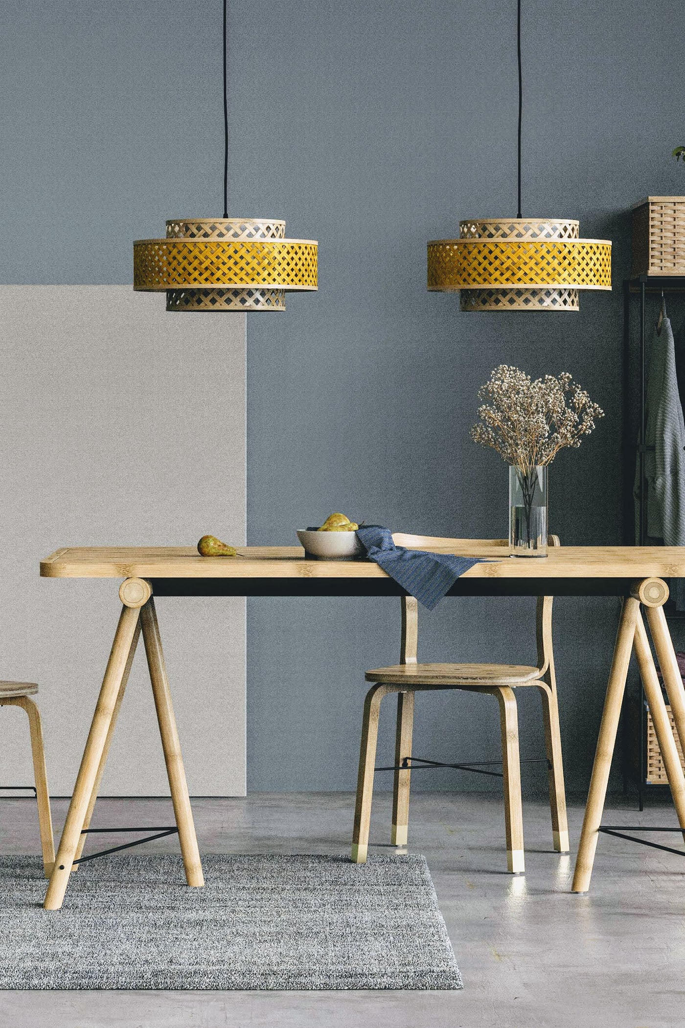 Mianzi Bamboo Orbit Pendant Lamp