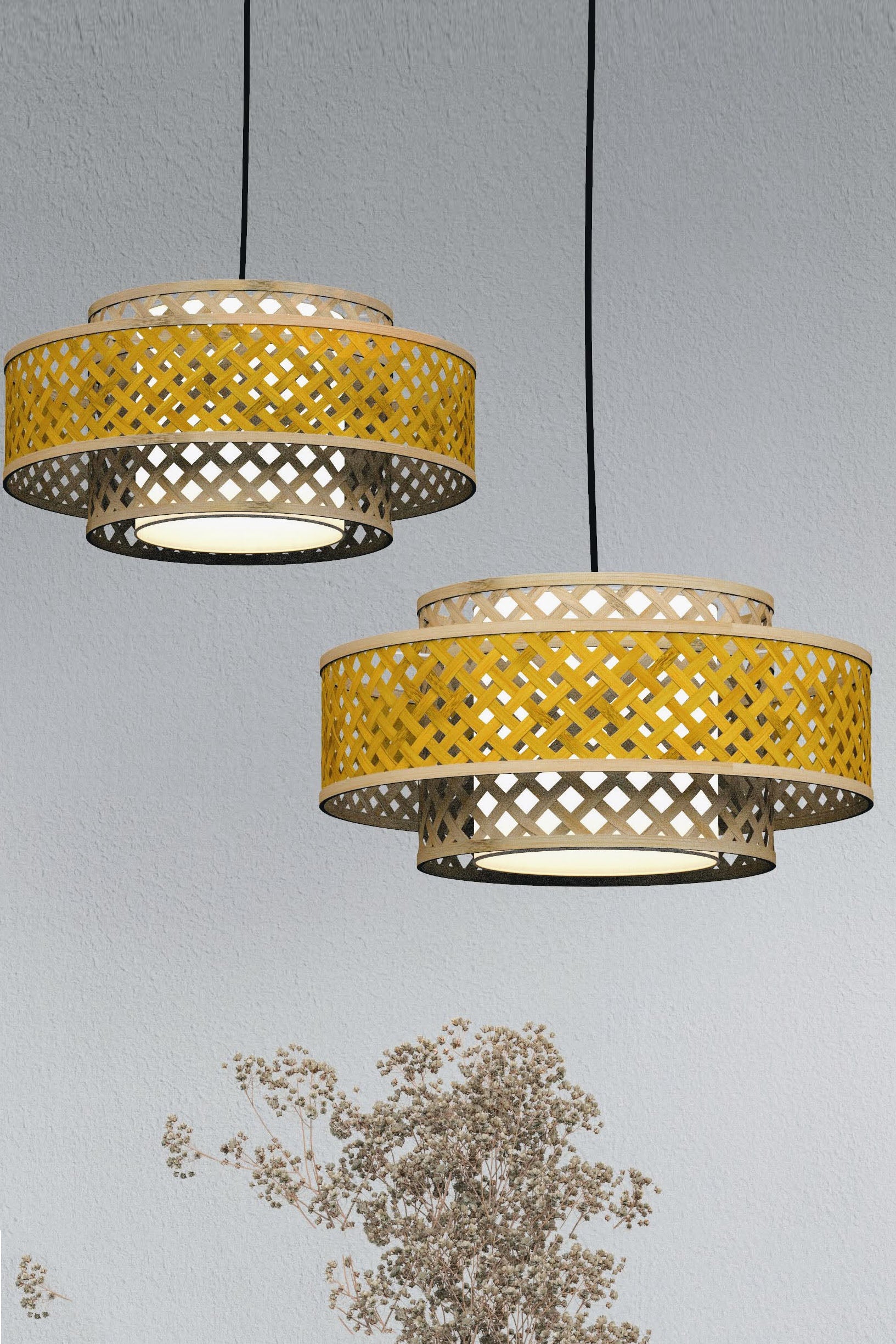 Mianzi Bamboo Orbit Pendant Lamp