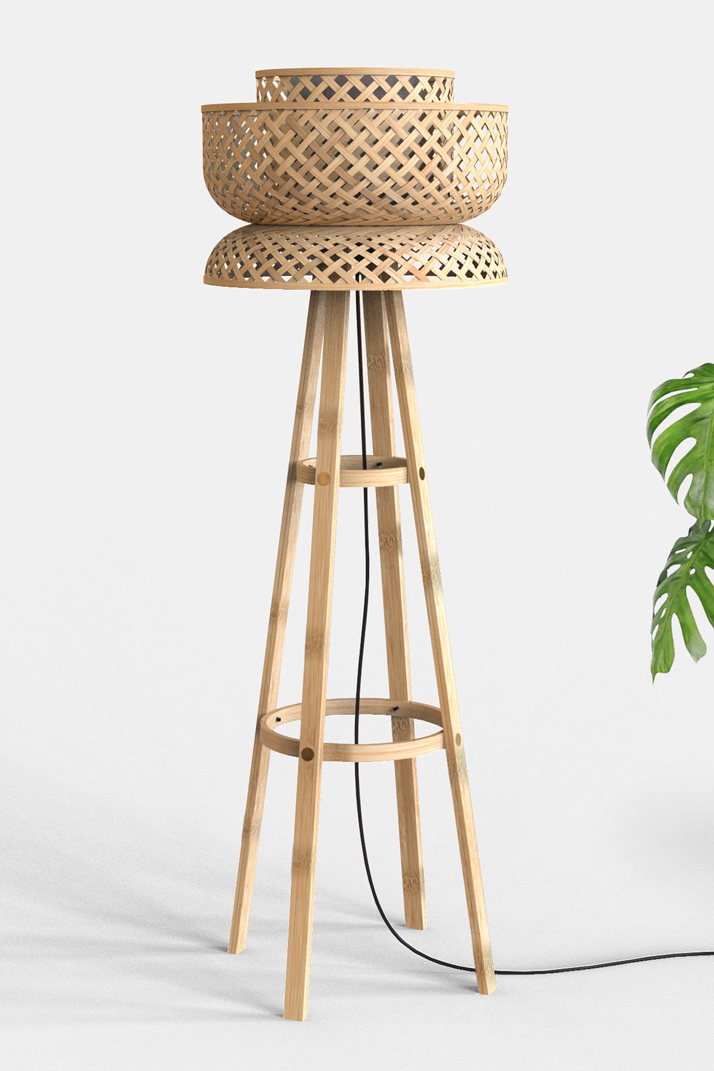 Mianzi Bamboo Lotus Floor Lamp