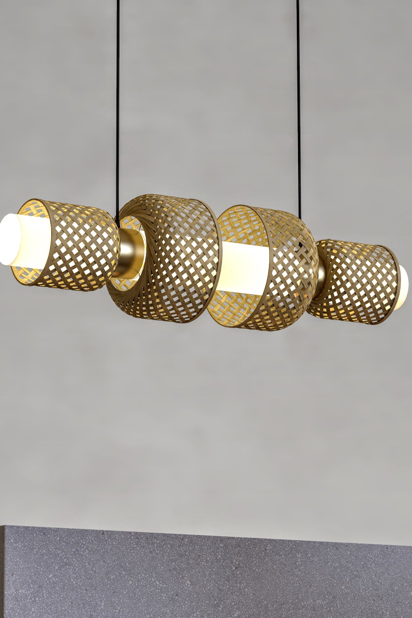 Mianzi Bamboo Metamorphosis Linear Pendant LampH-001