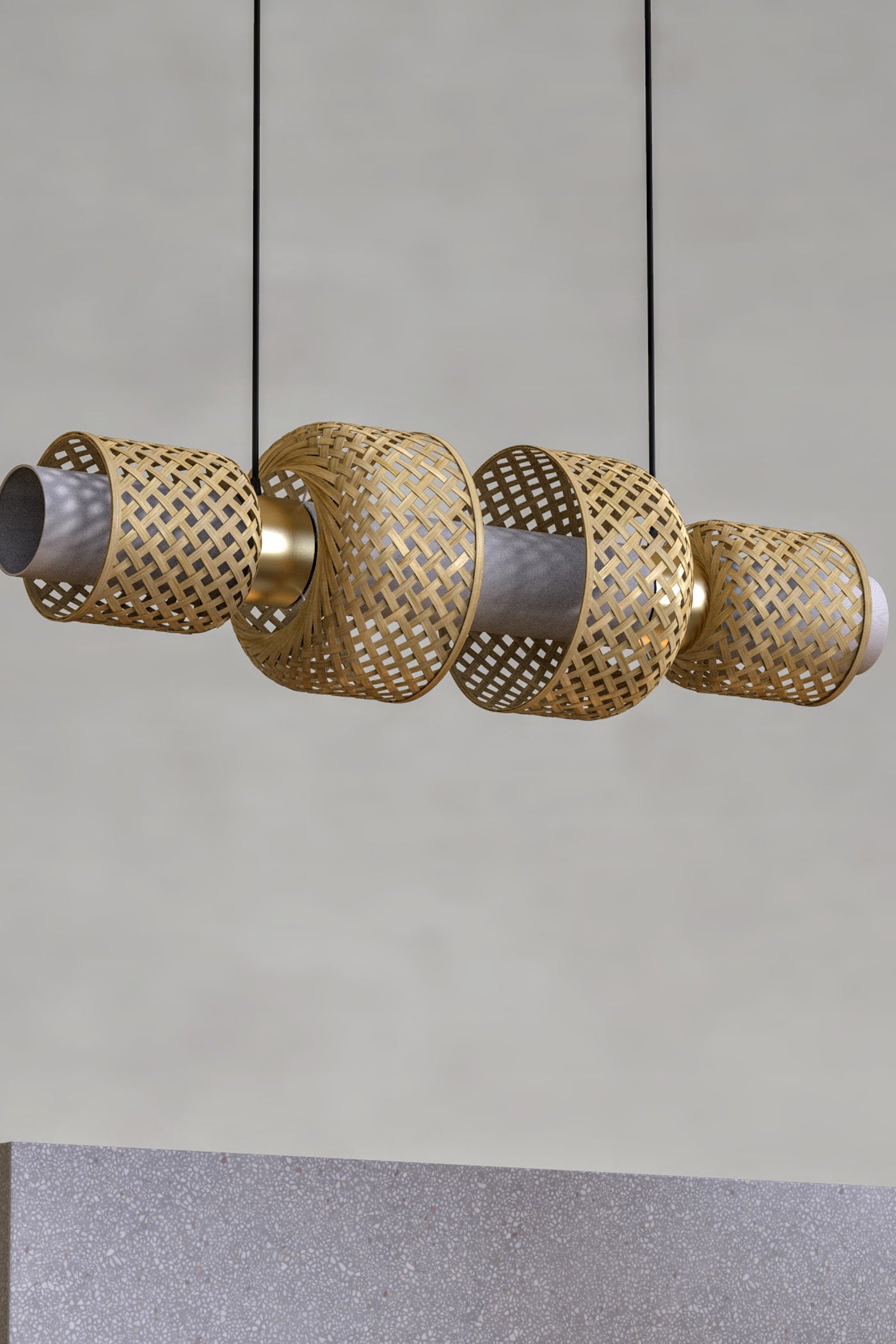 Mianzi Bamboo Metamorphosis Linear Pendant LampH-001