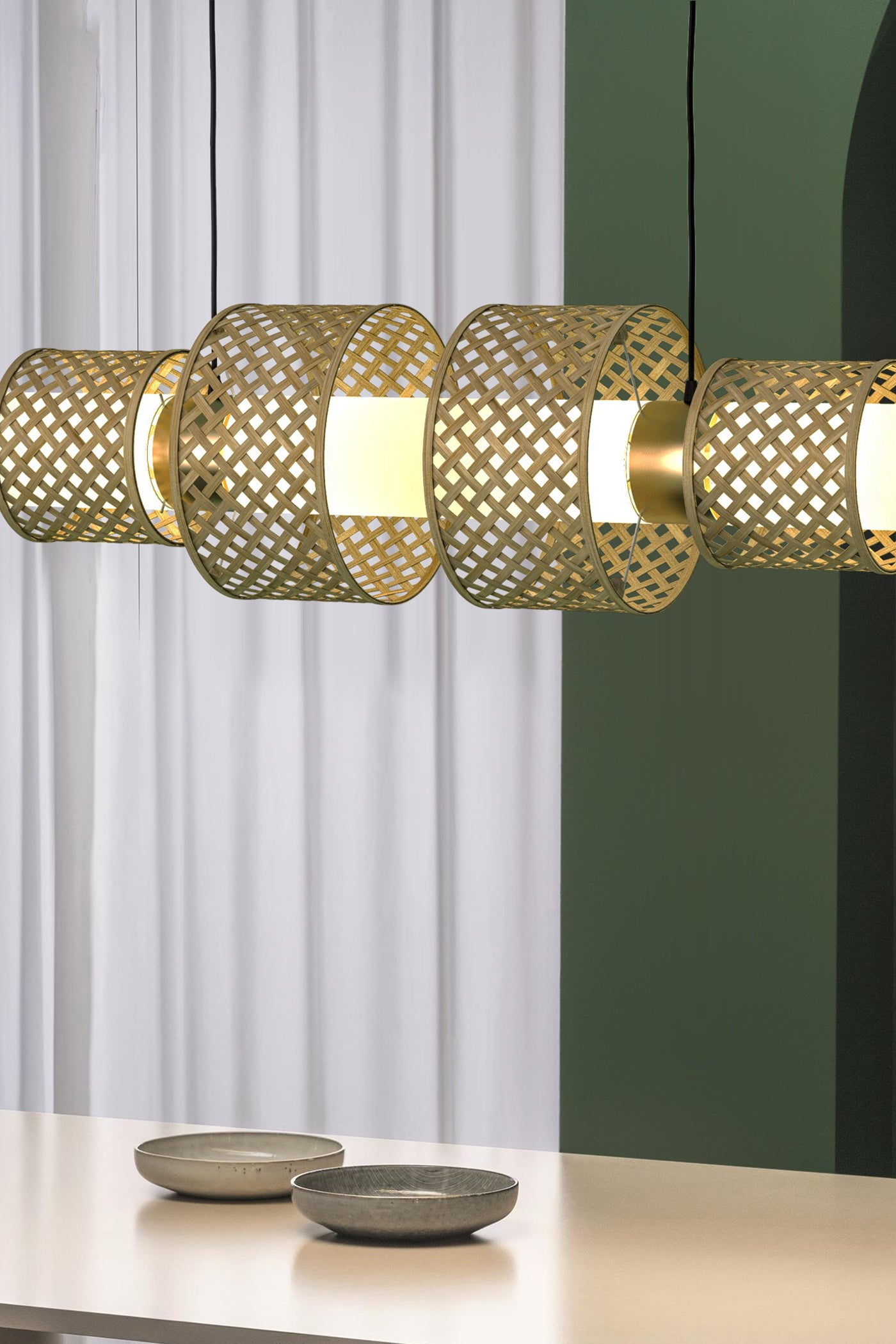 Mianzi Bamboo Metamorphosis Linear 
Pendant Lamp
H-002
