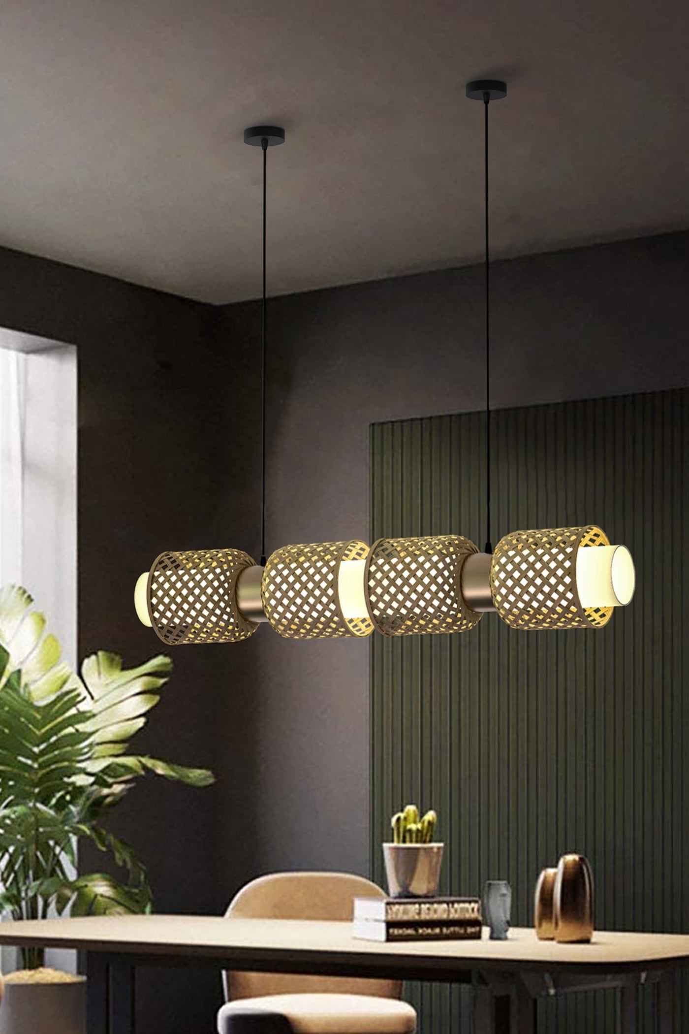 Mianzi Bamboo Metamorphosis Linear 
Pendant Lamp
H-01S