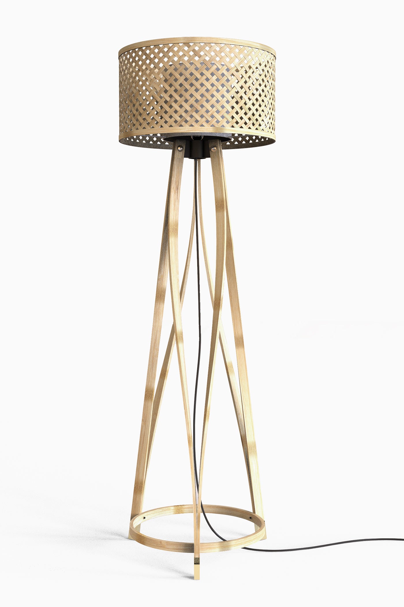 Mianzi Bamboo Mushroom Floor Lamp