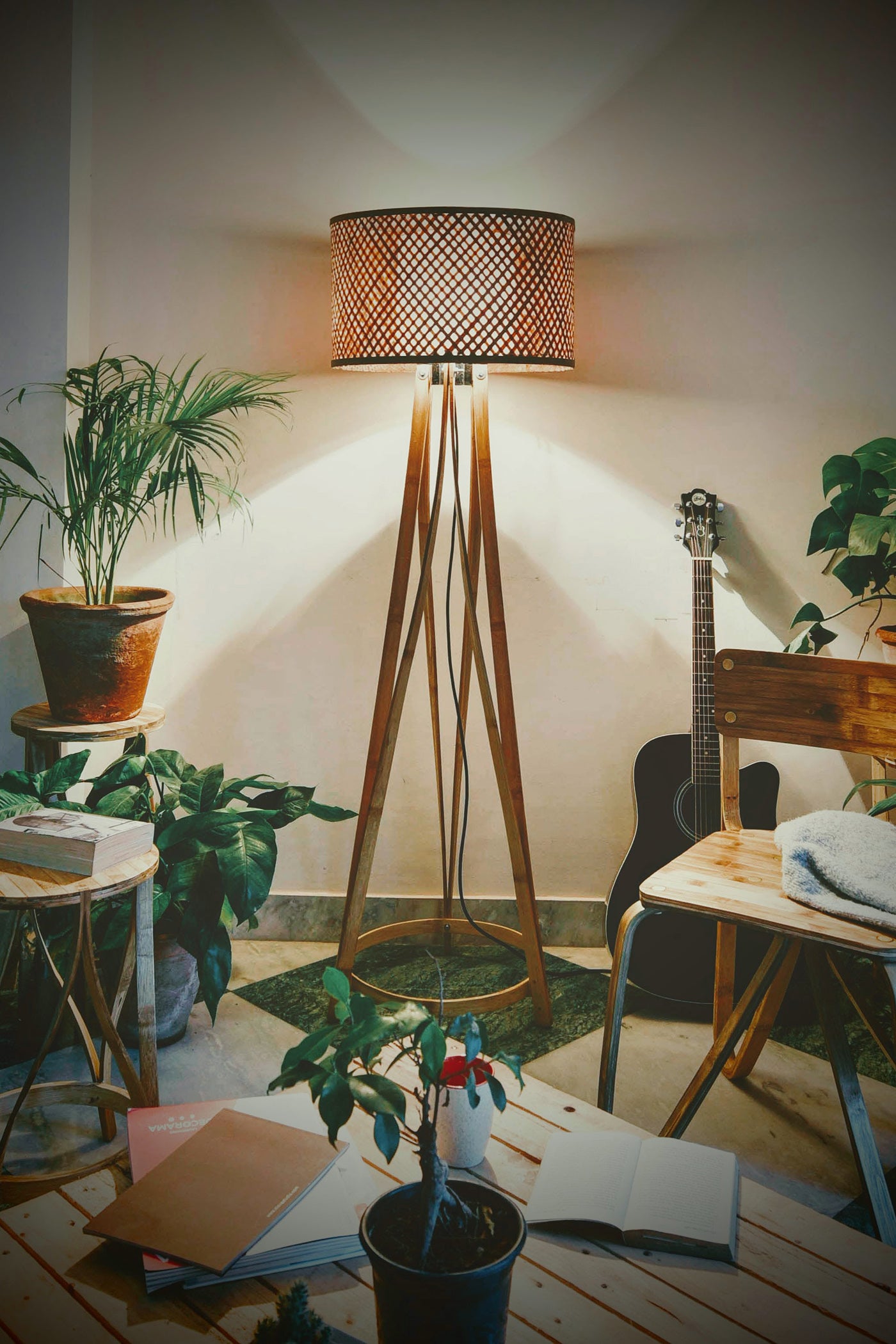 Mianzi Bamboo Mushroom Floor Lamp