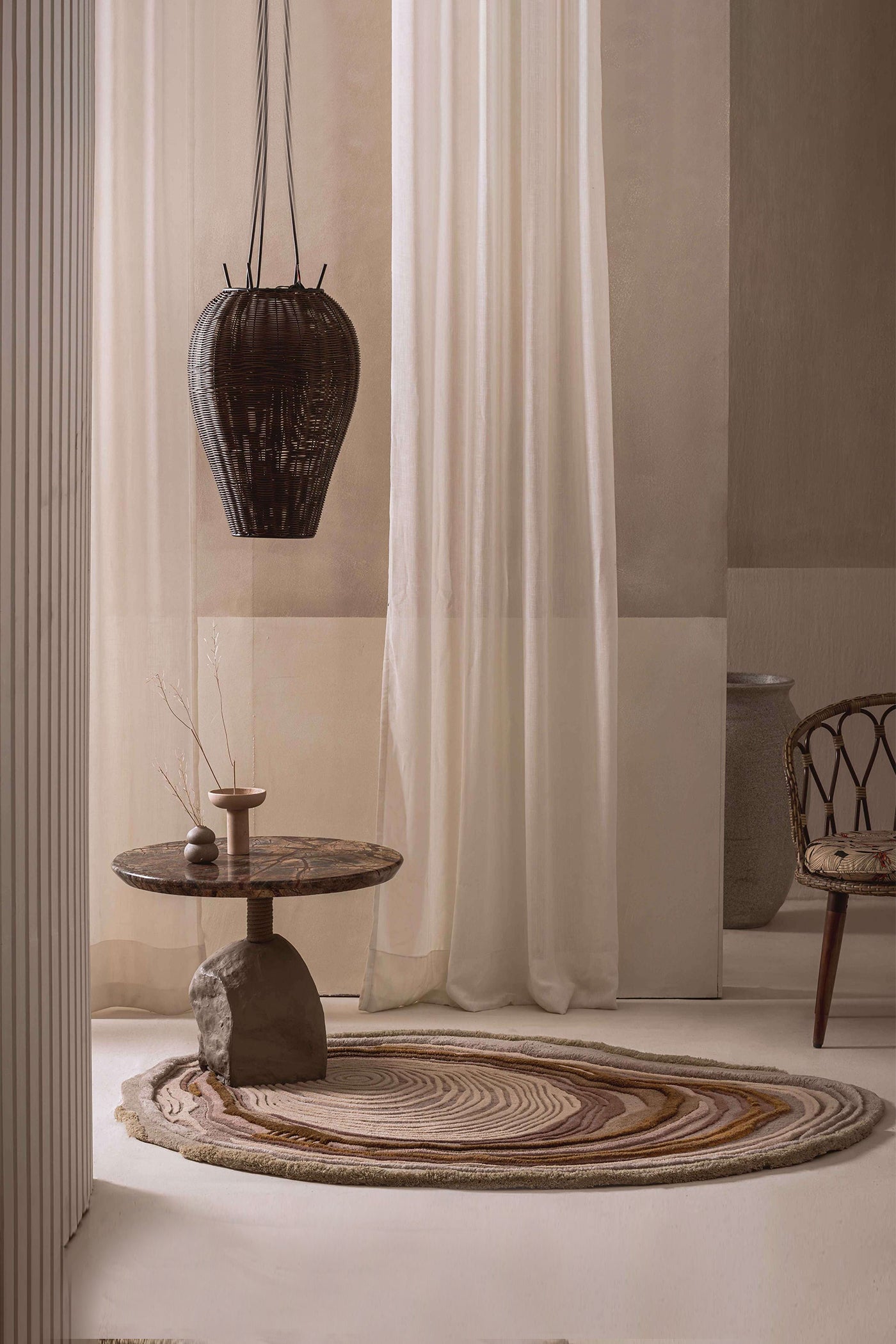 Nature's carve hand tufted rug