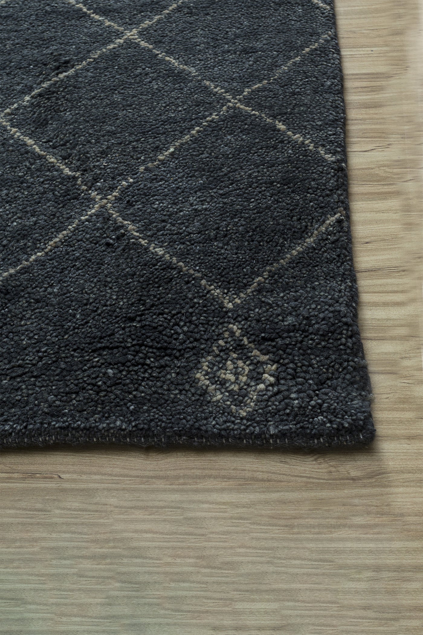 Jaipur Rugs Soft Geomatric Diamond 5X8 Feet Rug| Marine Blue Hand Knotted Rug Carpet For Living Room