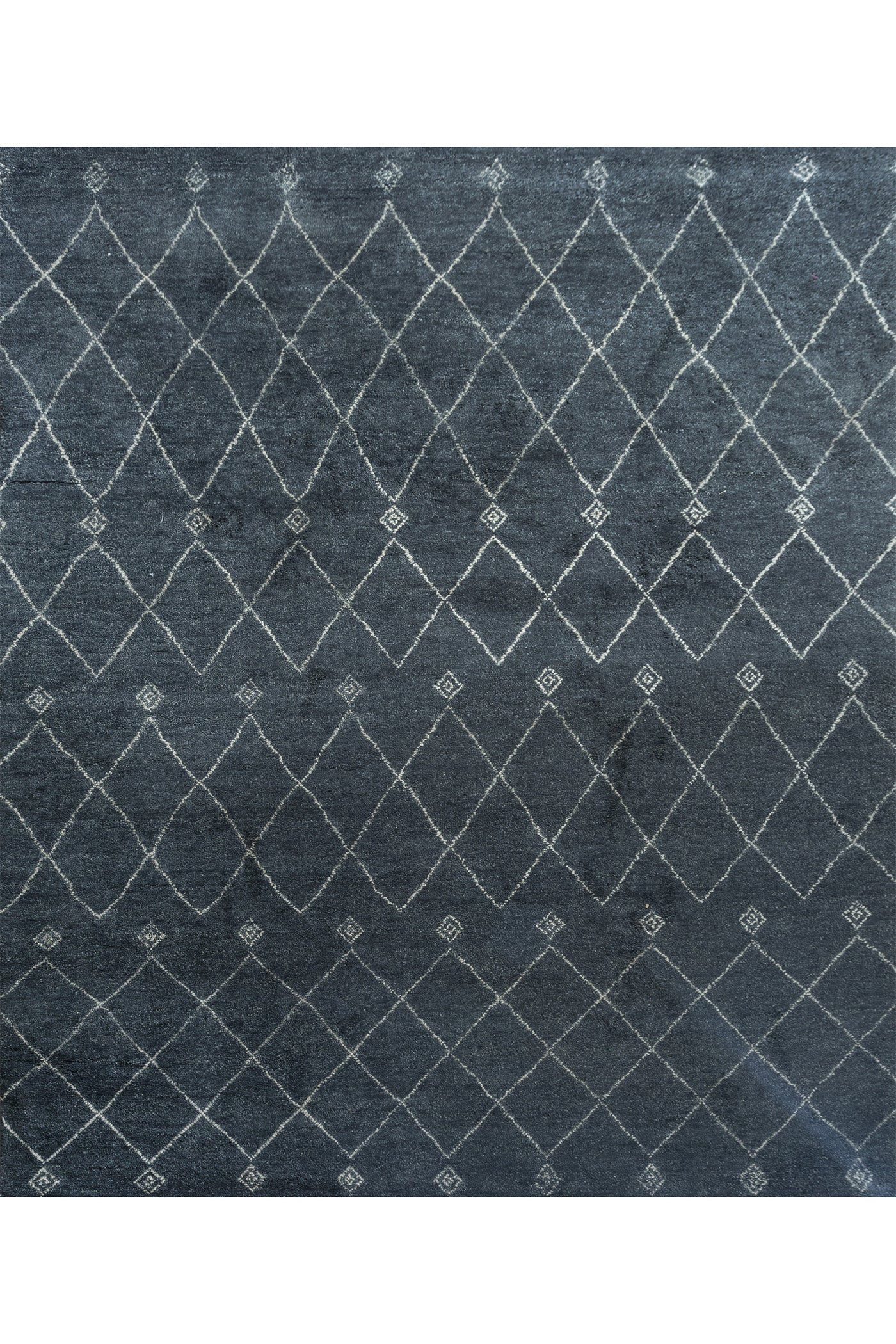 Jaipur Rugs Soft Geomatric Diamond 5X8 Feet Rug| Marine Blue Hand Knotted Rug Carpet For Living Room