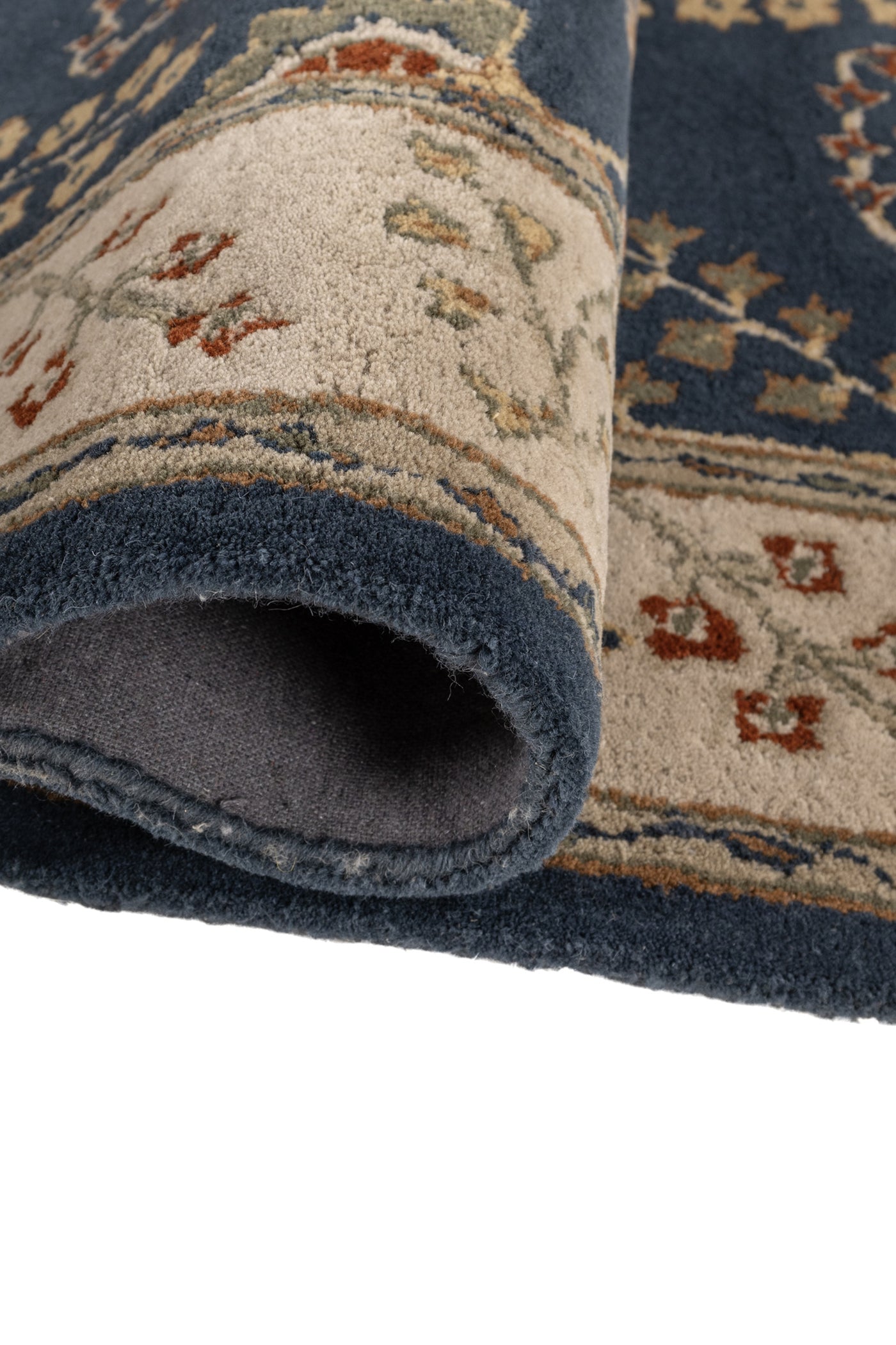 Jaipur Rugs Soft Oriental 3'6X5'6 Feet Rug| Indigo & Dark Ivory Hand Tufted Rug Carpet For Living Room