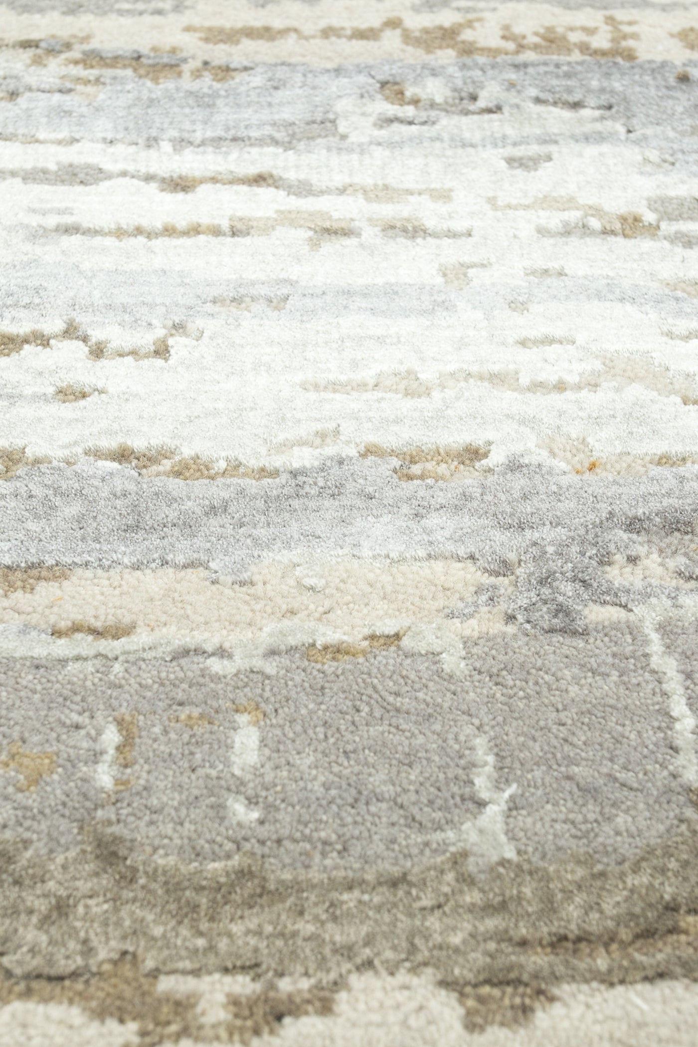 Jaipur Rugs Soft Abstract 2X3 Feet Rug| Antique White & Ashwood Hand Knotted Rug Carpet For Living Room