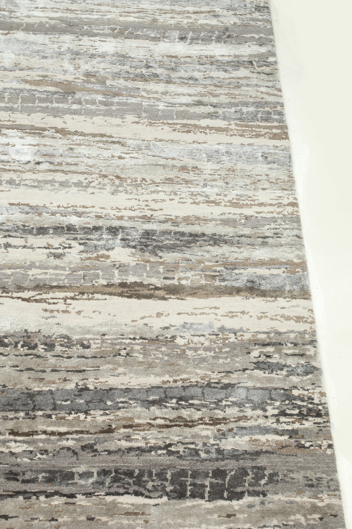 Jaipur Rugs Soft Abstract 2X3 Feet Rug| Antique White & Ashwood Hand Knotted Rug Carpet For Living Room