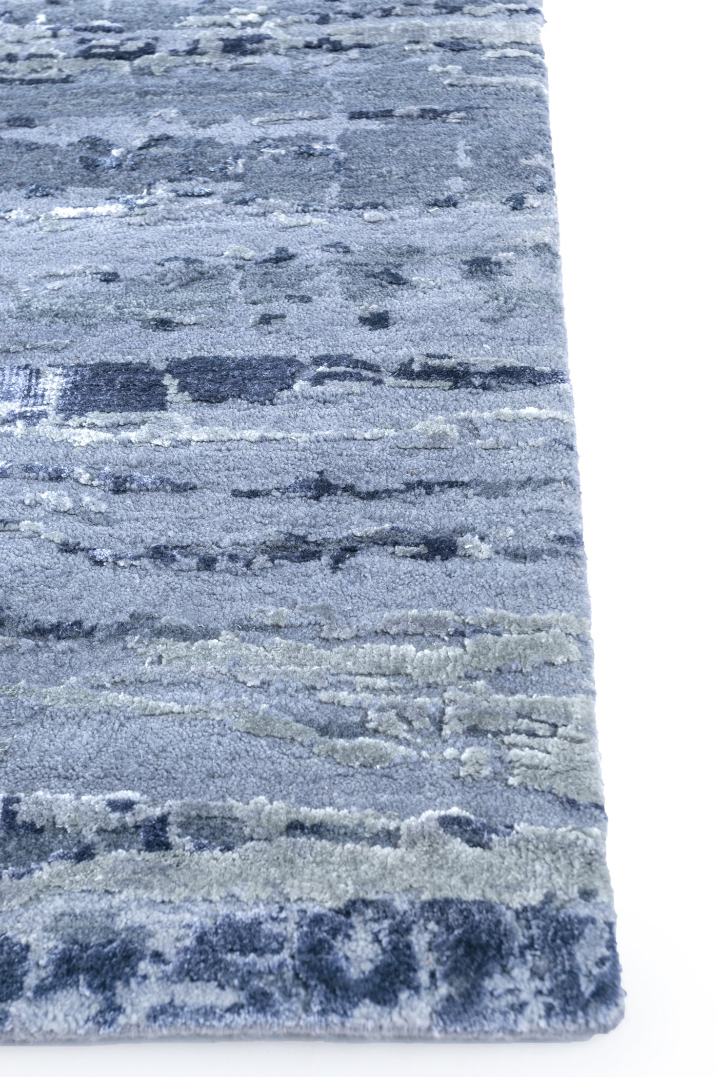 Jaipur Rugs Soft Abstract 5'6X8 Feet Rug| Chicory & Skyline Blue Hand Knotted Rug Carpet For Living Room