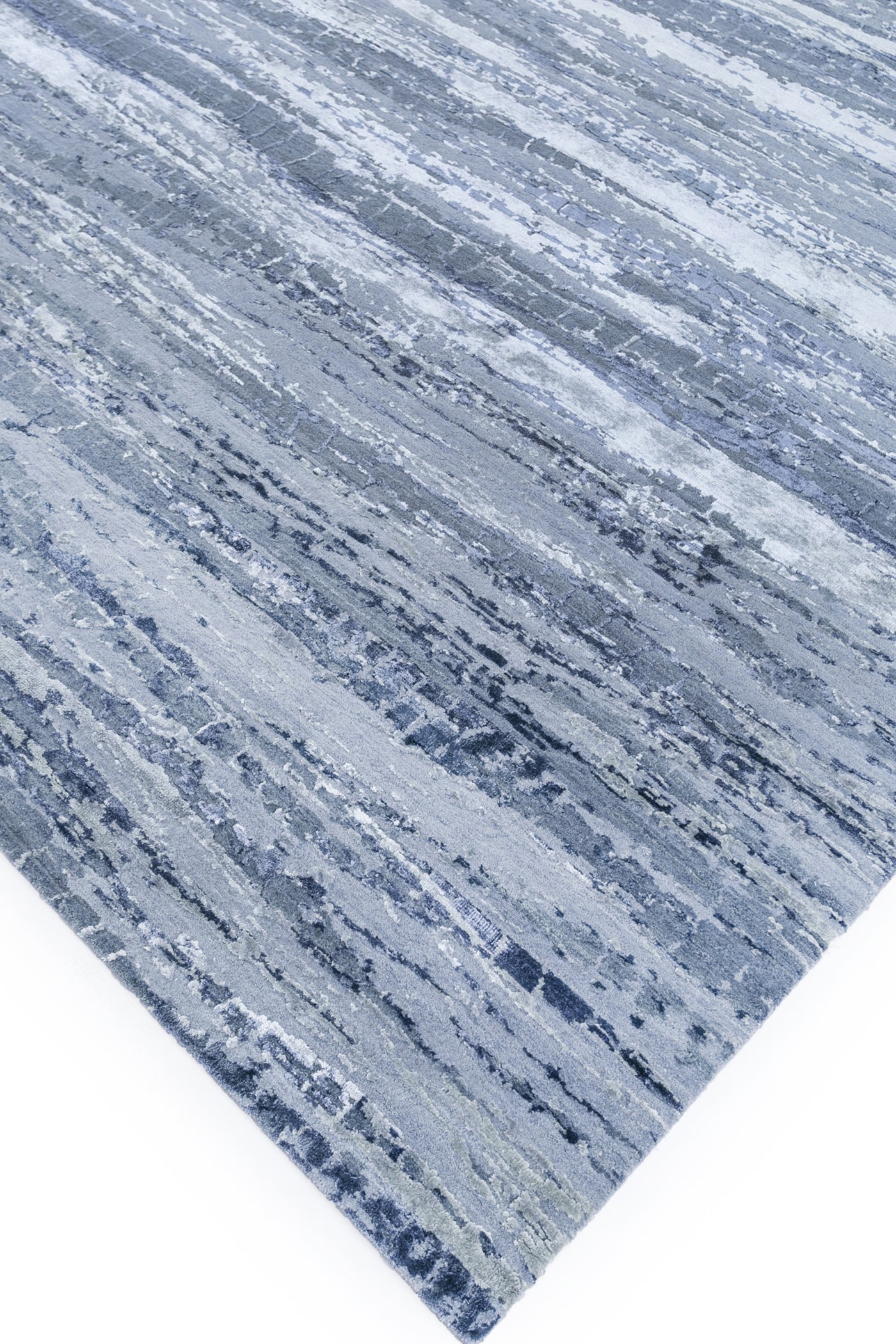 Jaipur Rugs Soft Abstract 5'6X8 Feet Rug| Chicory & Skyline Blue Hand Knotted Rug Carpet For Living Room
