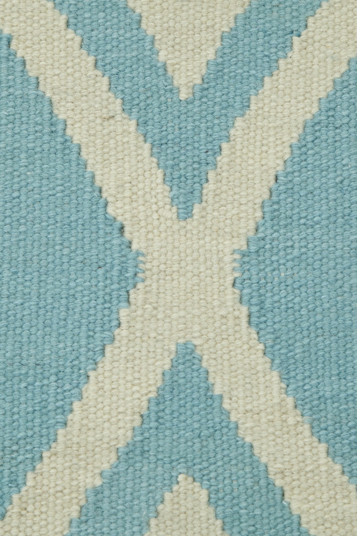 Jaipur Rugs Soft Geomatric Trellis 5X8 Feet Rug| Aruba Blue & White Hand Knotted Dhurrie Carpet For Living Room