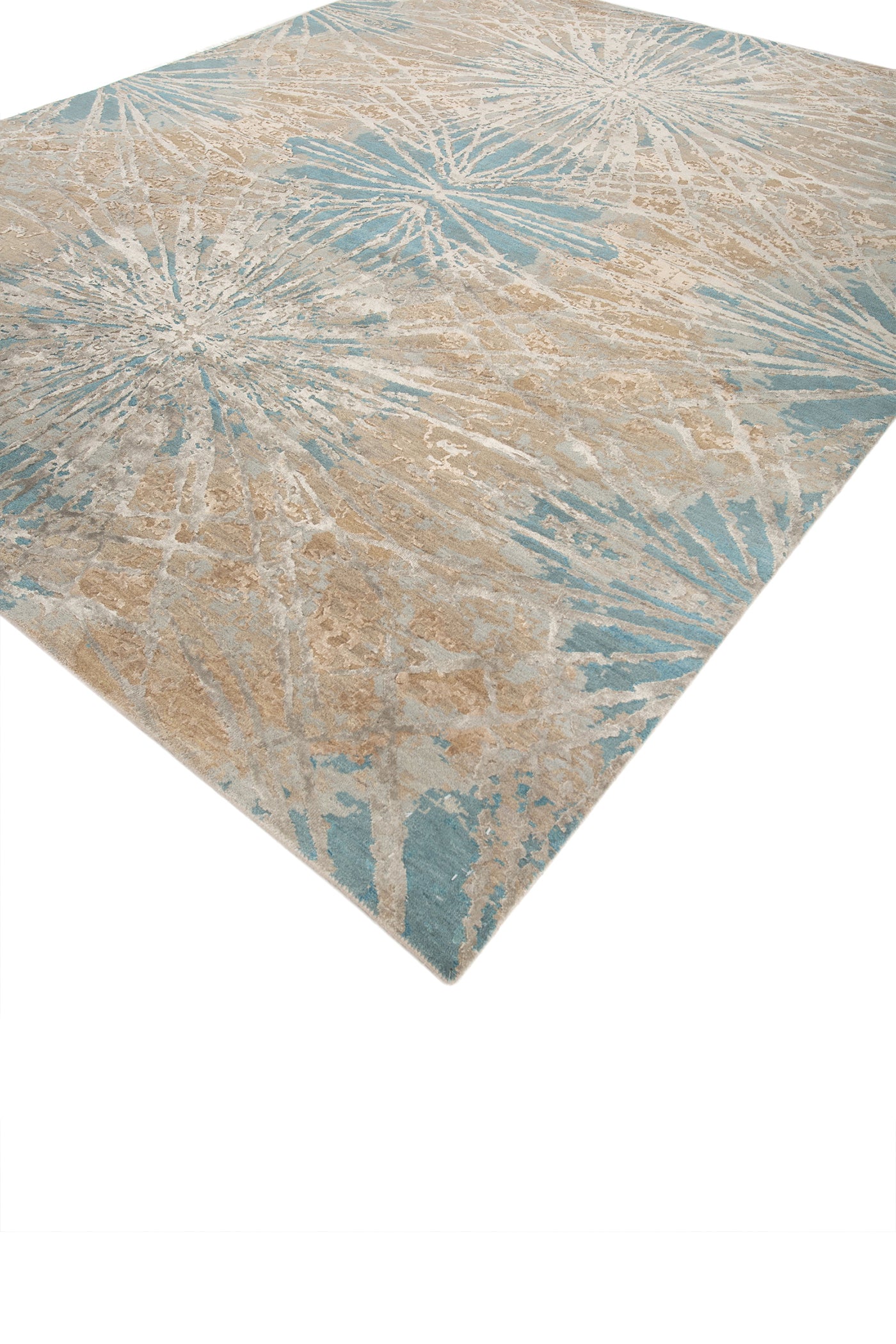Jaipur Rugs Soft Abstract 2X3 Feet Rug| Mink & Light Turquoise Hand Knotted Rug Carpet For Living Room