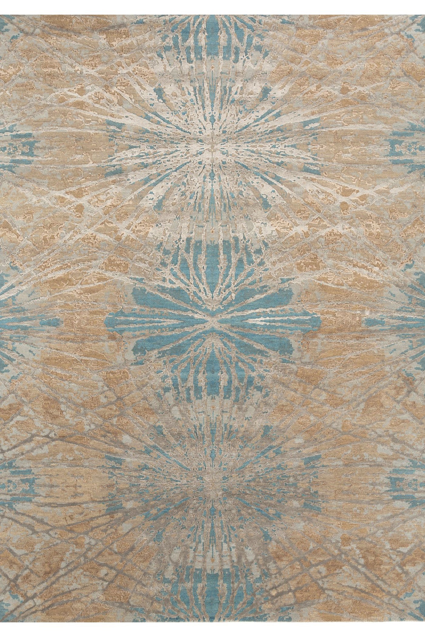 Jaipur Rugs Soft Abstract 2X3 Feet Rug| Mink & Light Turquoise Hand Knotted Rug Carpet For Living Room