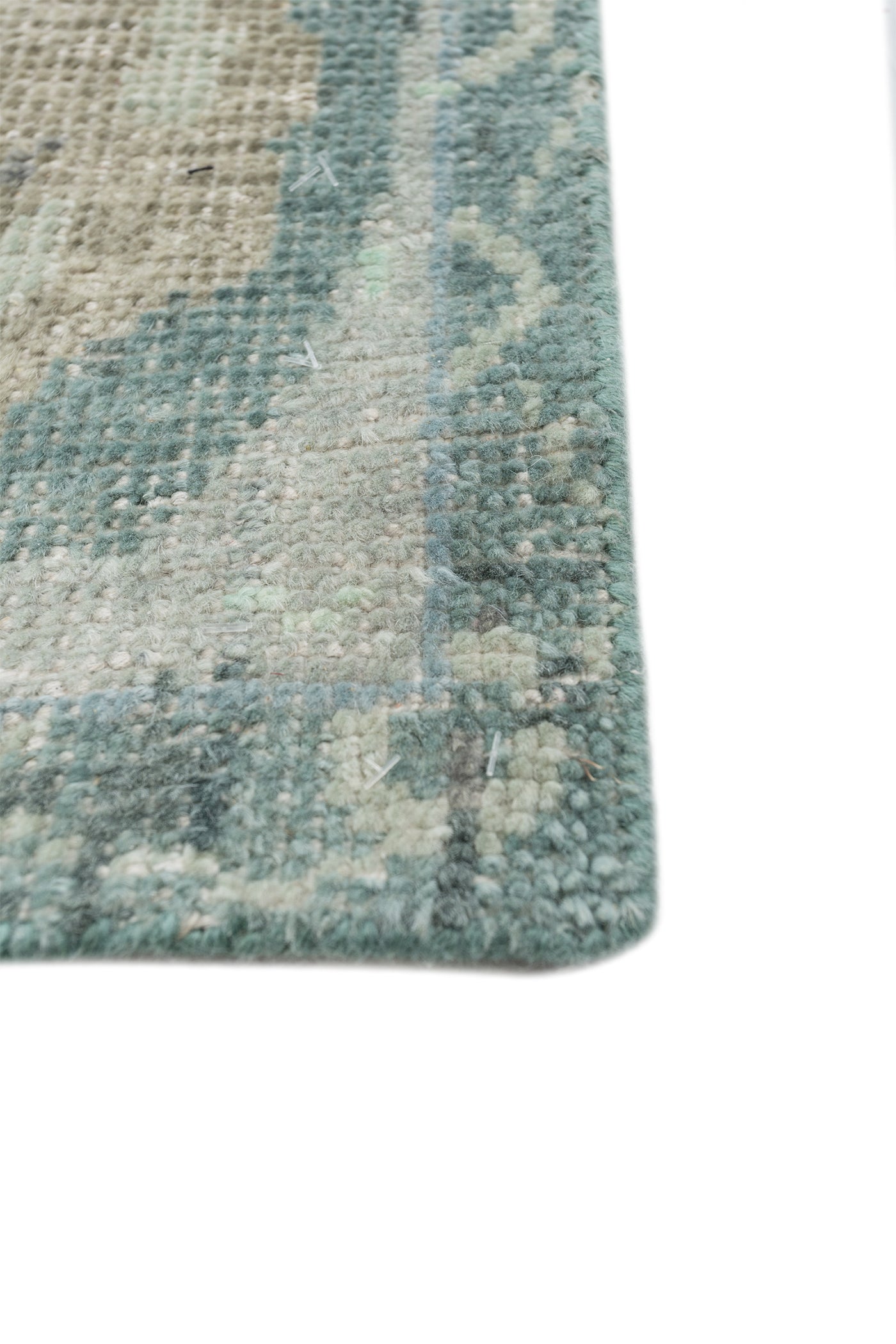 Jaipur Rugs Soft Traditional 5X8 Feet Rug| Sea Blue & Sea Mist Green Hand Knotted Rug Carpet For Living Room