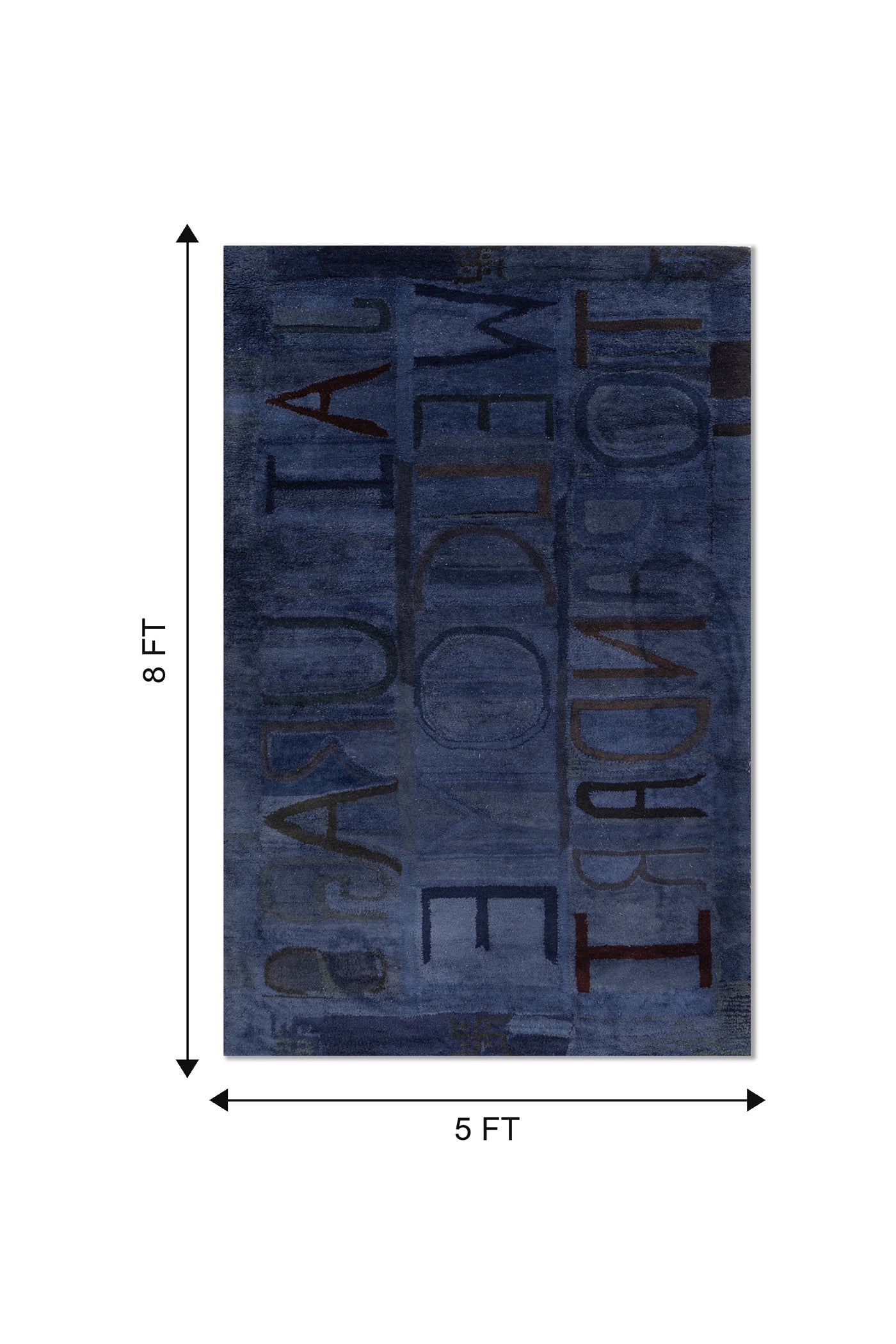 Jaipur Rugs Soft Typography Self Design 5X8 Feet Rug| Mix Hand Tufted Rug Carpet For Living Room