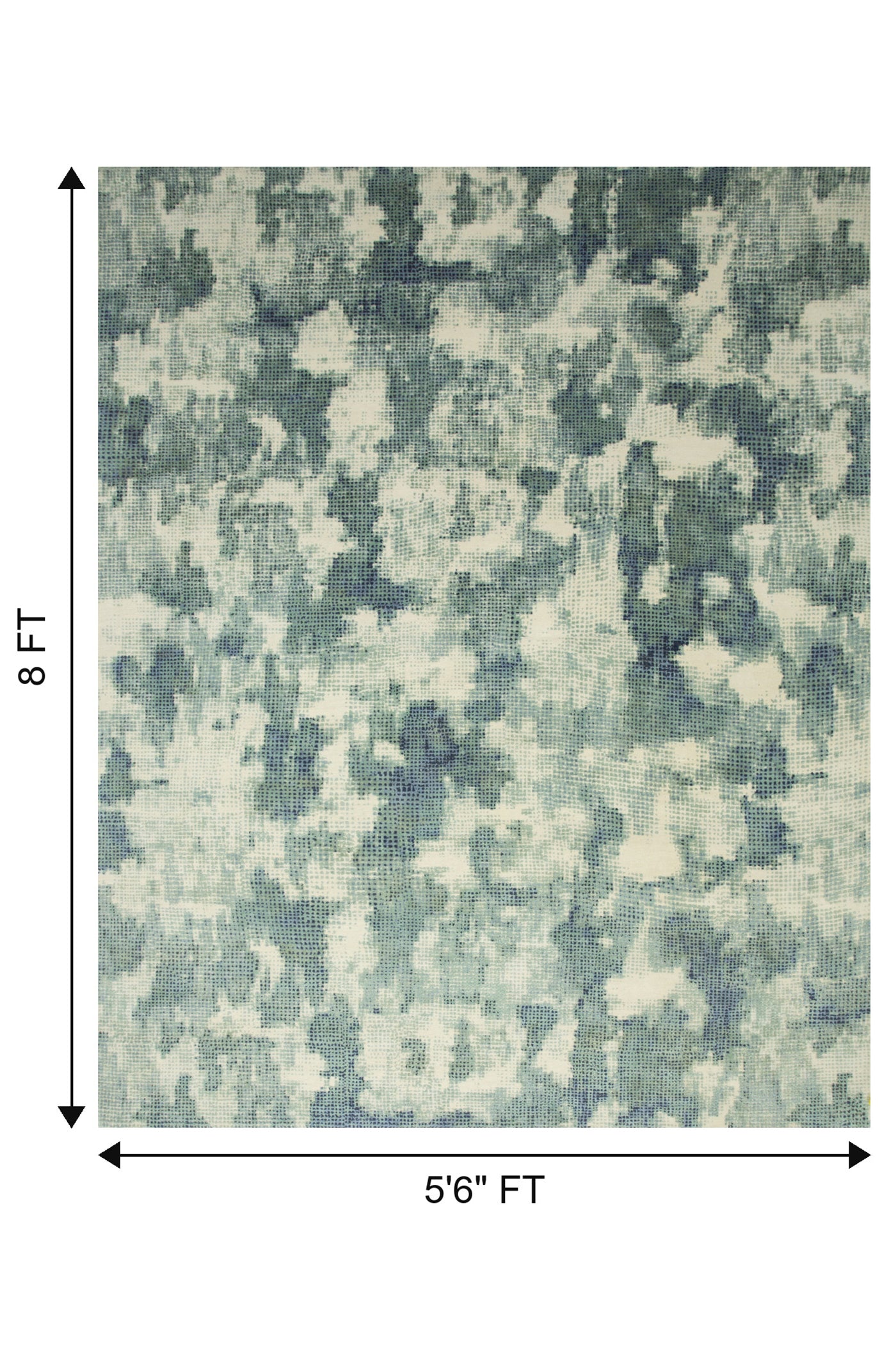 Jaipur Rugs Soft Abstract 5'6X8 Feet Rug| White & Light Sea Mist Hand Knotted Rug Carpet For Living Room