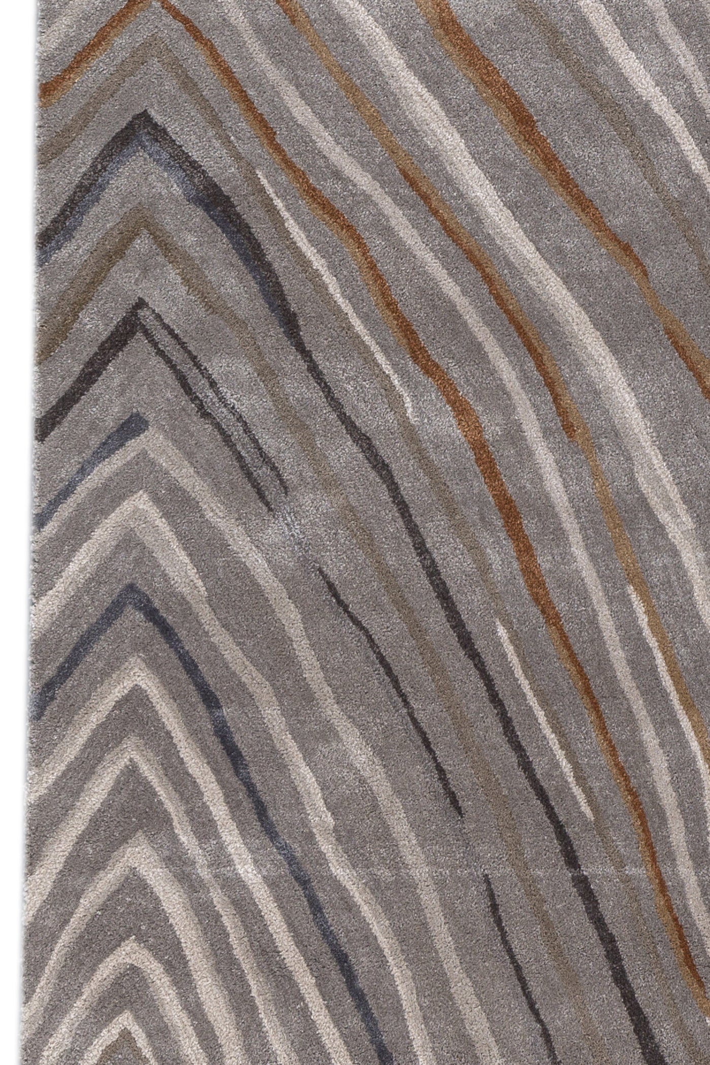 Jaipur Rugs Soft Chevron 5X8 Feet Rug| Ashwood & Dark Taupe Hand Tufted Rug Carpet For Living Room