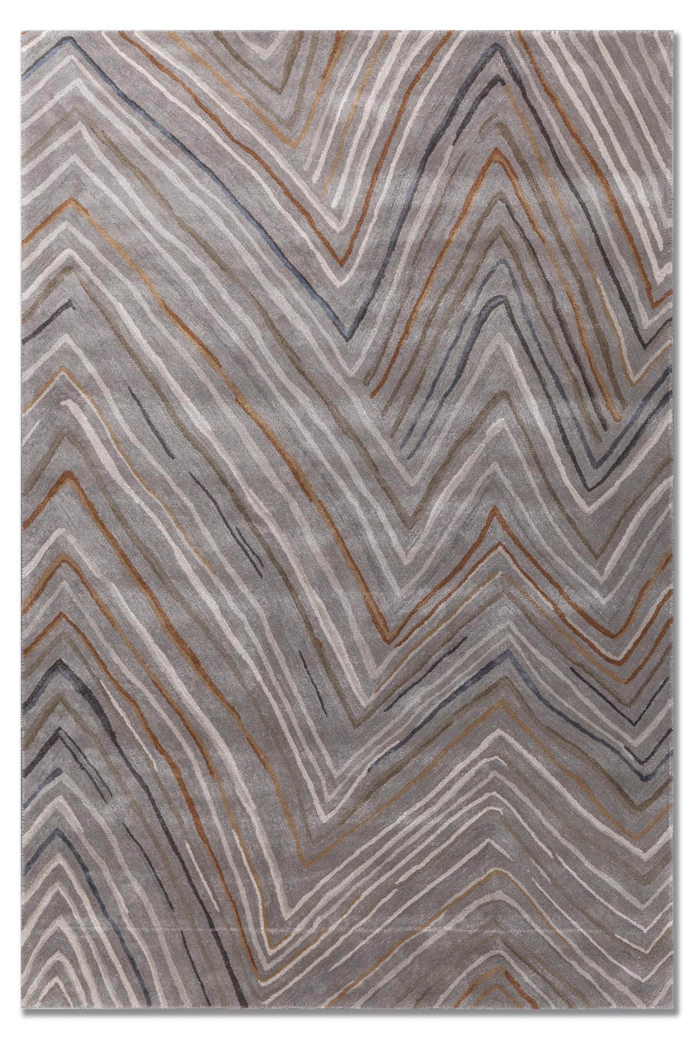 Jaipur Rugs Soft Chevron 5X8 Feet Rug| Ashwood & Dark Taupe Hand Tufted Rug Carpet For Living Room