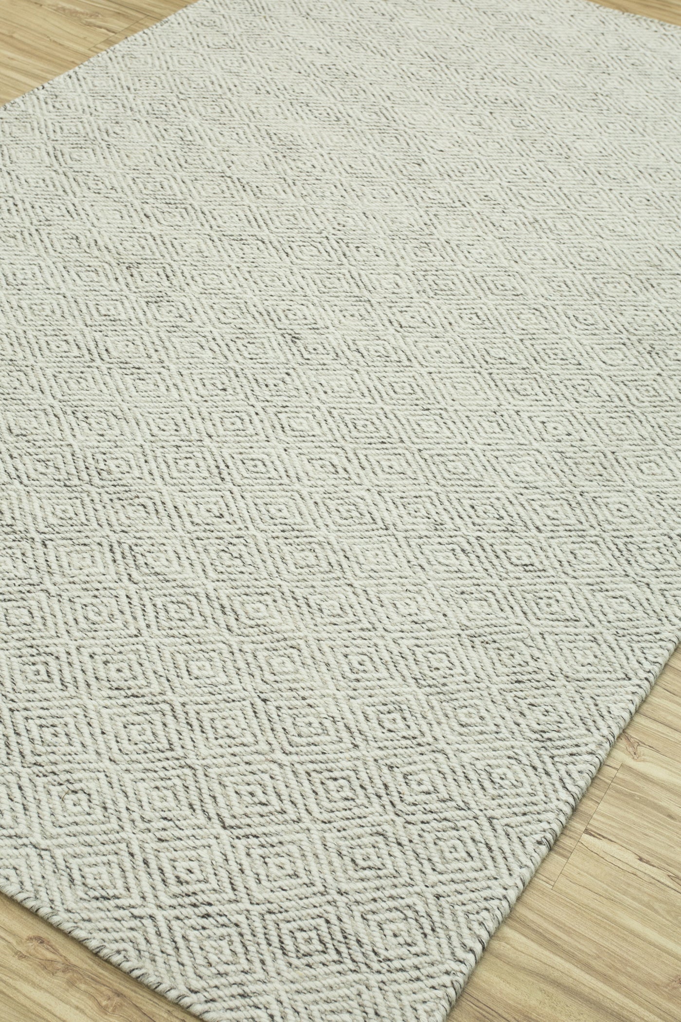 Jaipur Rugs Soft Diamond 2X3 Feet Rug| White Hand Knotted Dhurrie Carpet For Living Room
