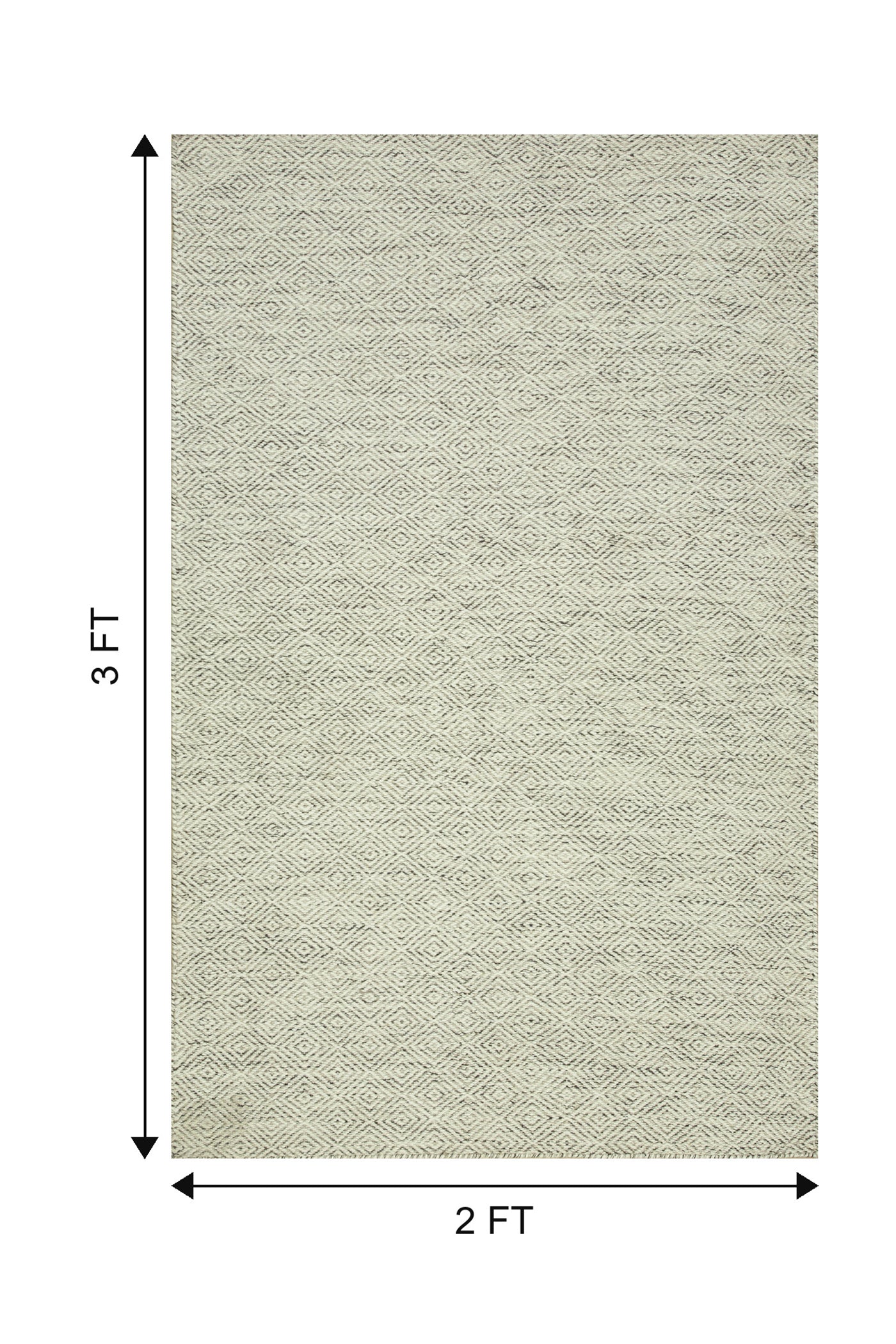 Jaipur Rugs Soft Diamond 2X3 Feet Rug| White Hand Knotted Dhurrie Carpet For Living Room