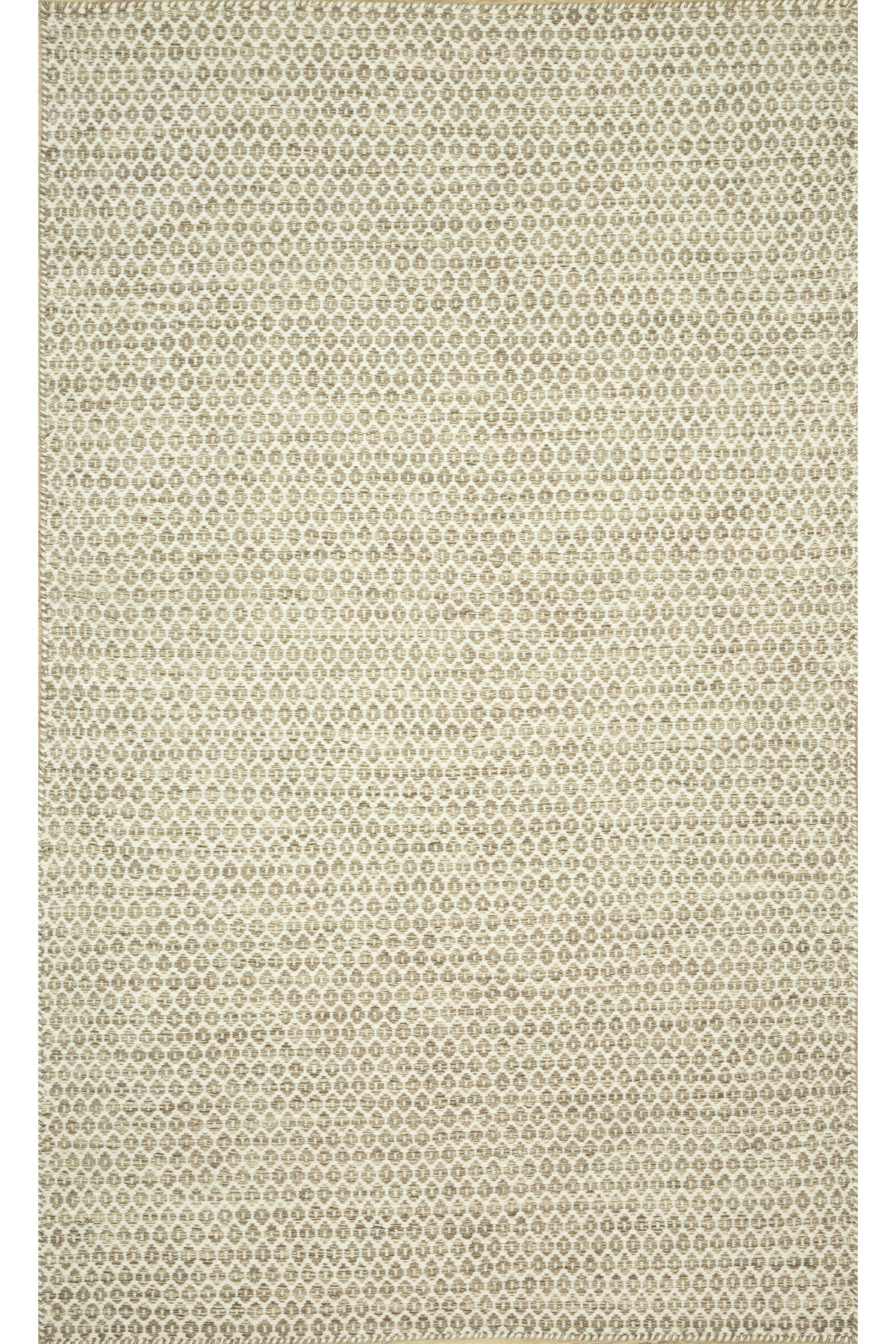 Jaipur Rugs Soft Geomatric 7'10X9'10 Feet Rug| Medium Brown & White Hand Knotted Dhurrie Carpet For Living Room