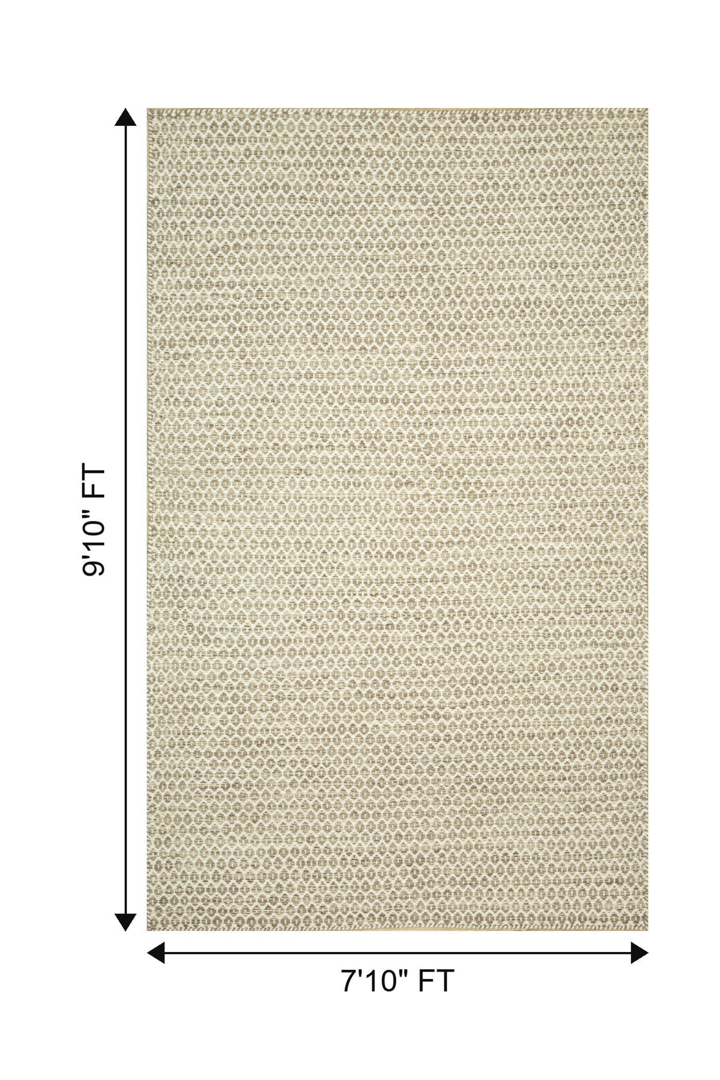 Jaipur Rugs Soft Geomatric 7'10X9'10 Feet Rug| Medium Brown & White Hand Knotted Dhurrie Carpet For Living Room