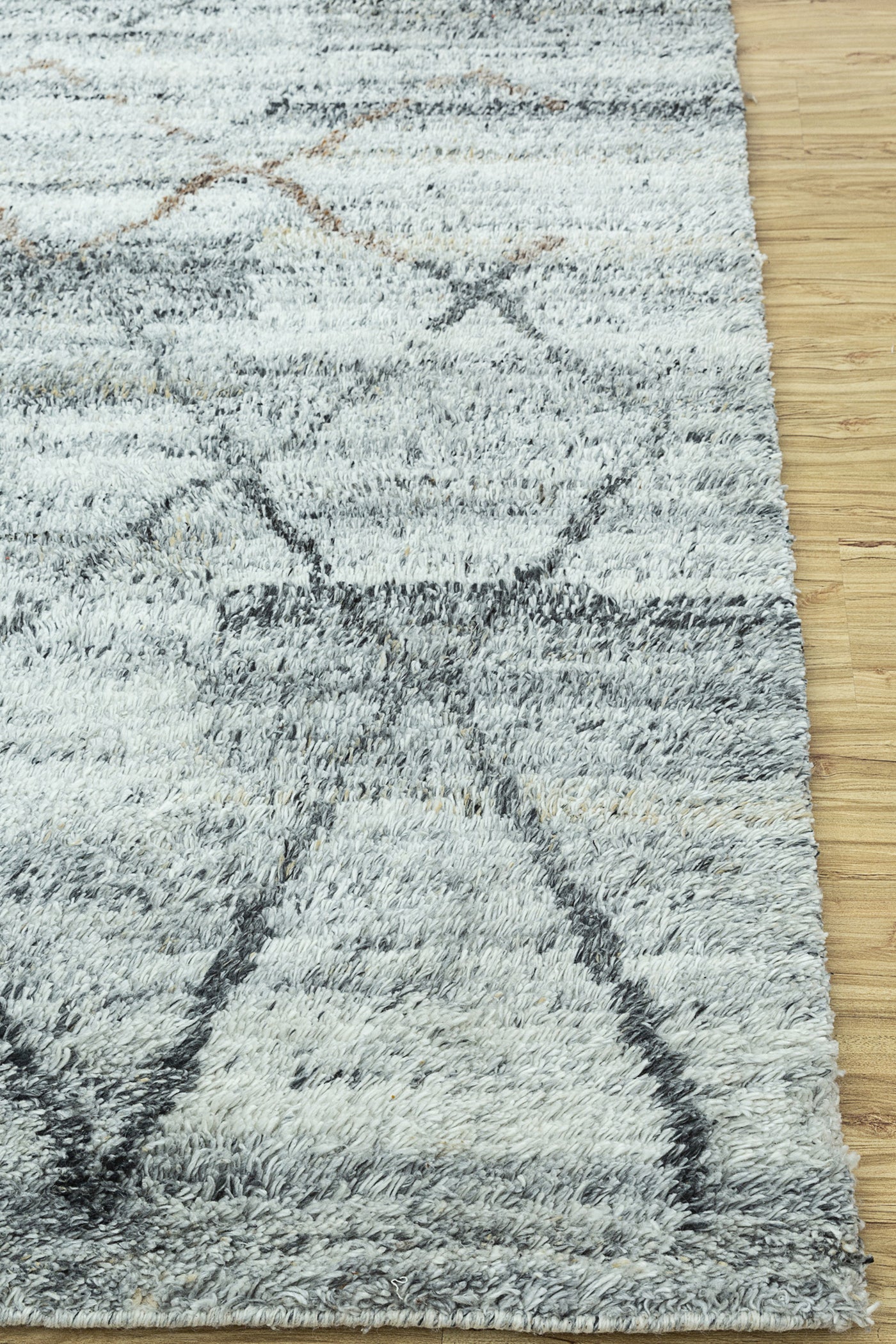 Jaipur Rugs Soft Moroccan Tribal 5X8 Feet Rug| Glacier Gray & Marine Blue Hand Knotted Rug Carpet For Living Room