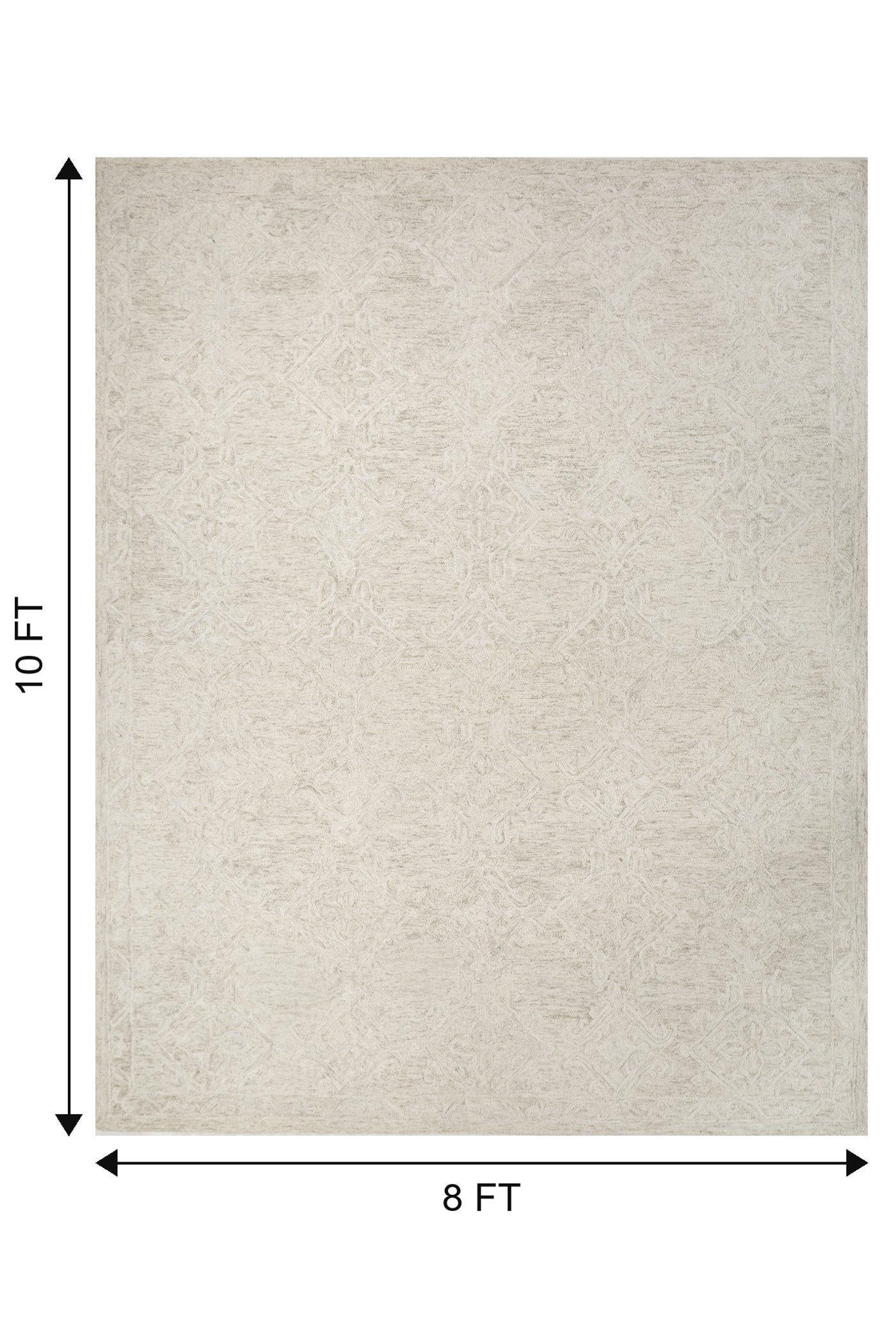 Jaipur Rugs Soft Textured 8X10 Feet Rug| Medium Gray & Classic Gray Hand Tufted Rug Carpet For Living Room