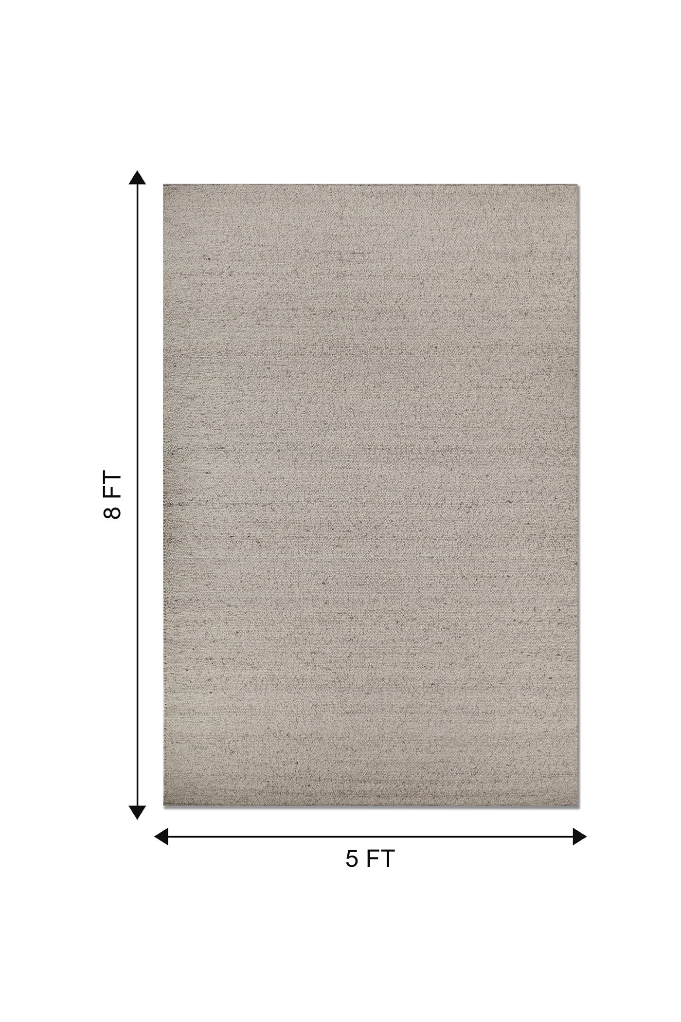 Jaipur Rugs Soft Basketweave 5X8 Feet Rug| Creamy White Hand Knotted Dhurrie Carpet For Living Room