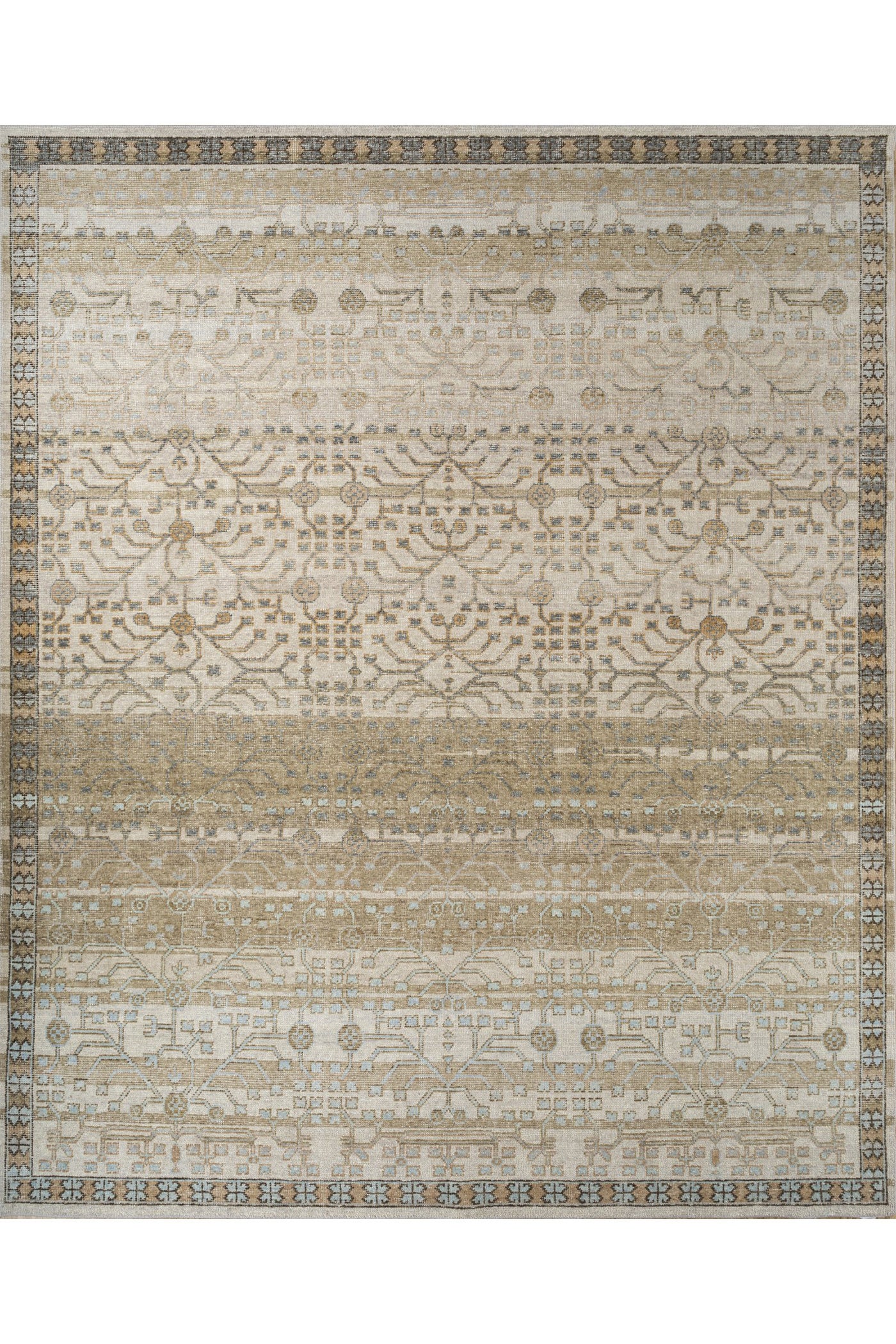 Jaipur Rugs Soft Oriental 5X8 Feet Rug| Soft Beige & Spice Brown Hand Knotted Rug Carpet For Living Room