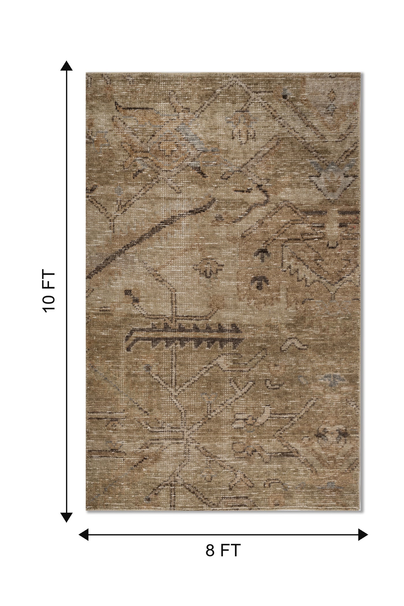 Jaipur Rugs Soft Traditional 8X10 Feet Rug| Sand & Spice Brown Hand Knotted Rug Carpet For Living Room