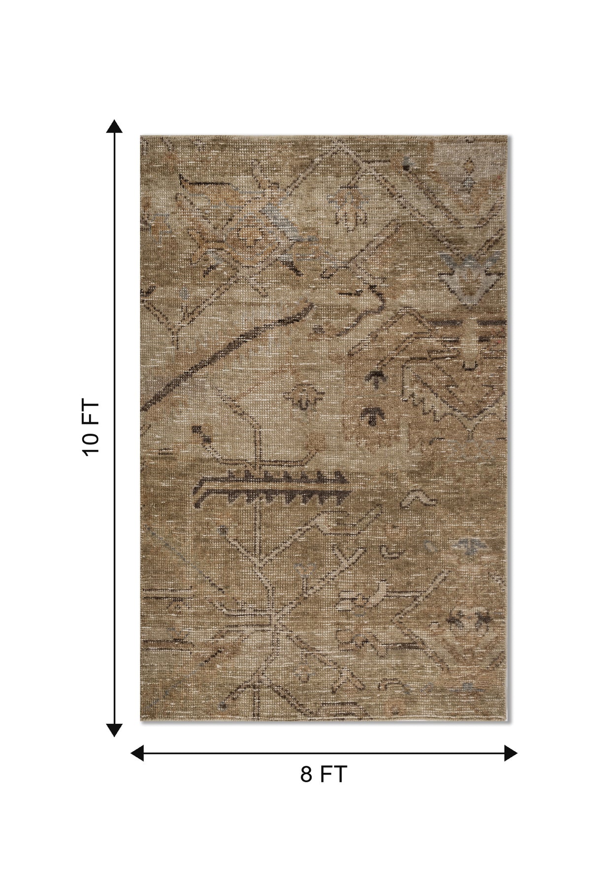 Jaipur Rugs Soft Traditional 8X10 Feet Rug| Sand & Spice Brown Hand Knotted Rug Carpet For Living Room