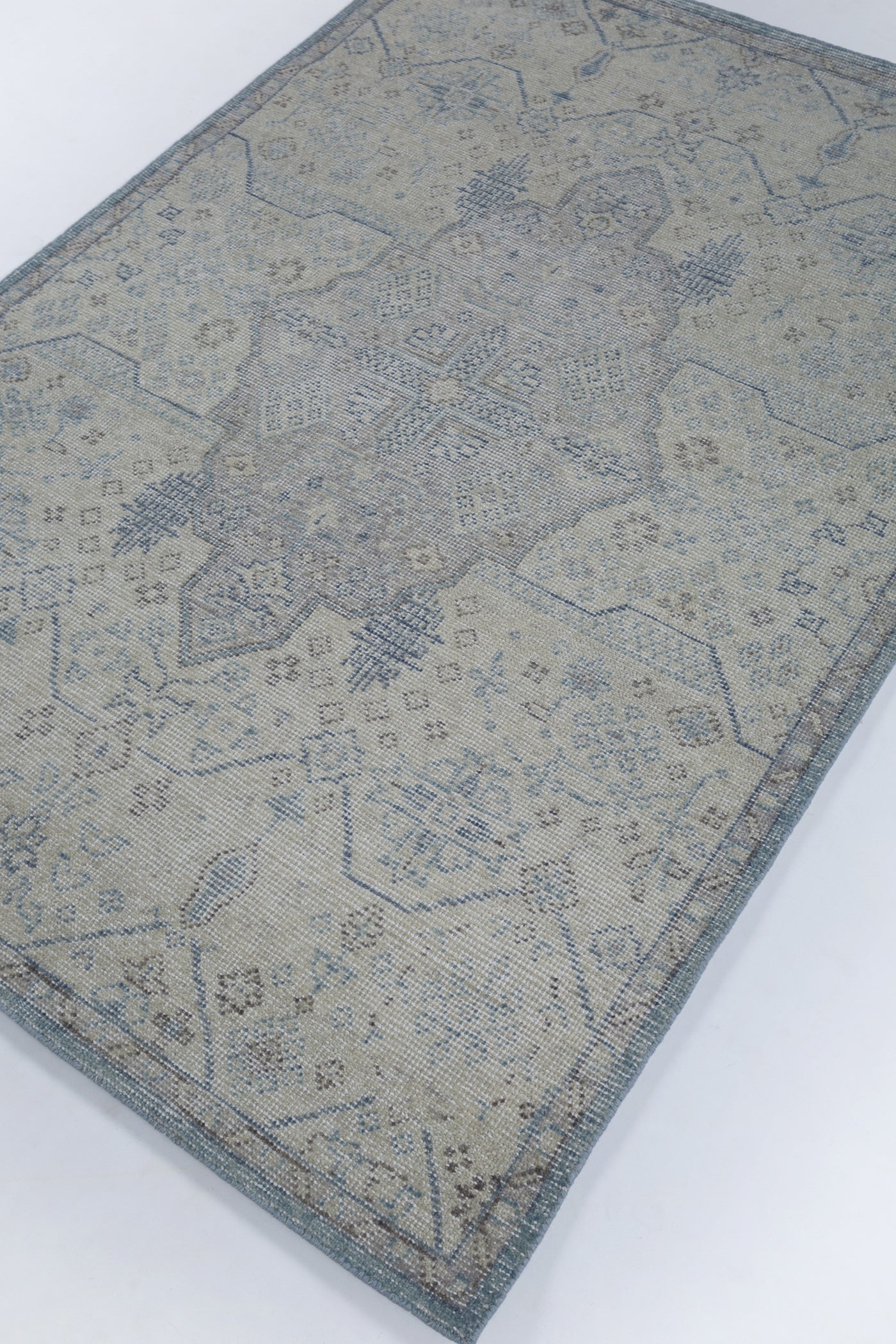 Jaipur Rugs Soft Oriental 8X10 Feet Rug| Sky Blue Hand Knotted Rug Carpet For Living Room