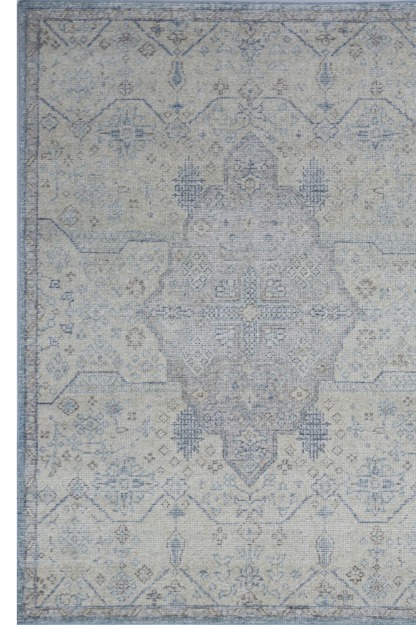 Jaipur Rugs Soft Oriental 8X10 Feet Rug| Sky Blue Hand Knotted Rug Carpet For Living Room
