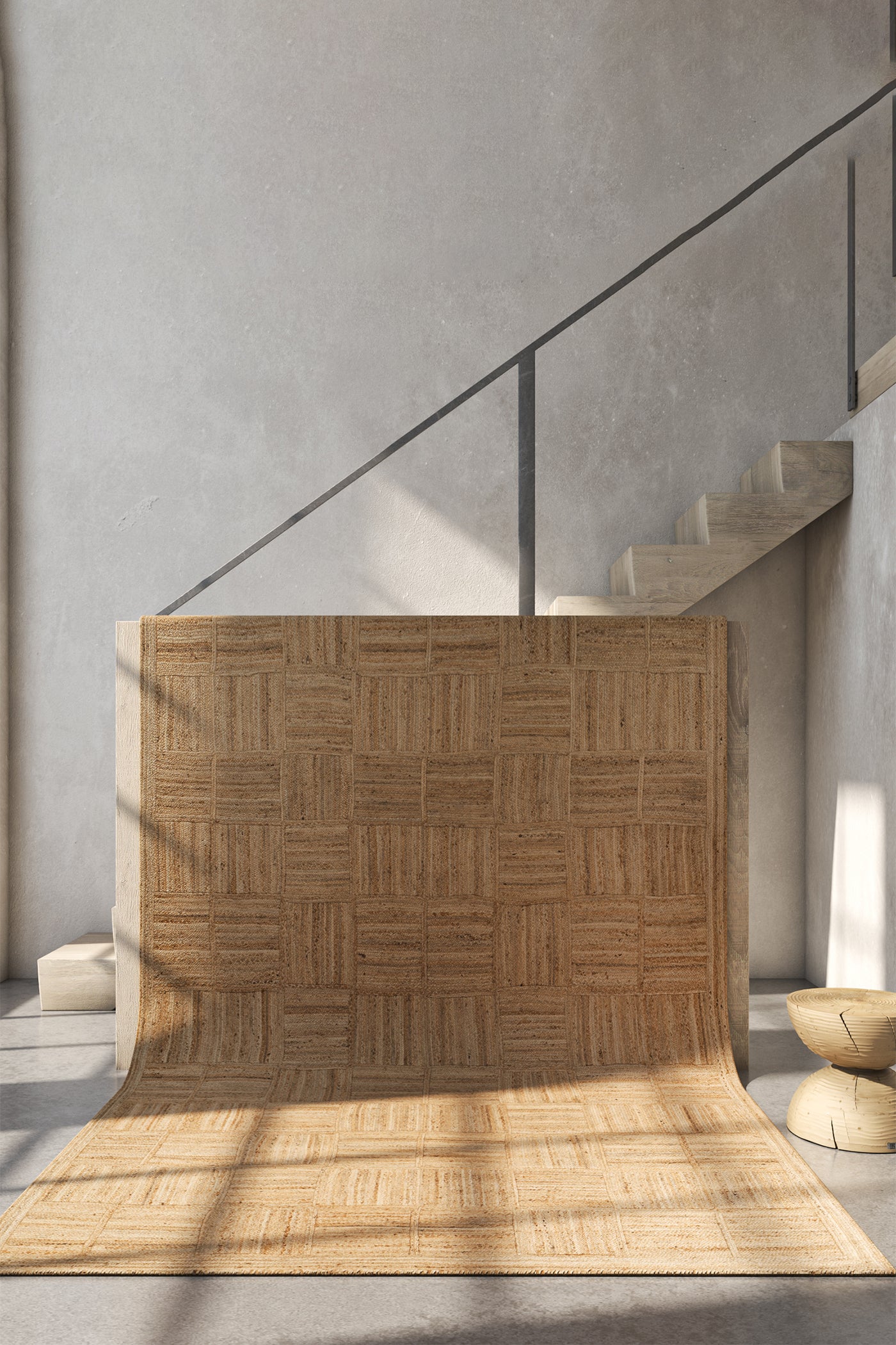 Jaipur Rugs Soft Geomatric Basketweave 4X6 Feet Rug| Natural Hand Knotted Dhurrie Carpet For Living Room