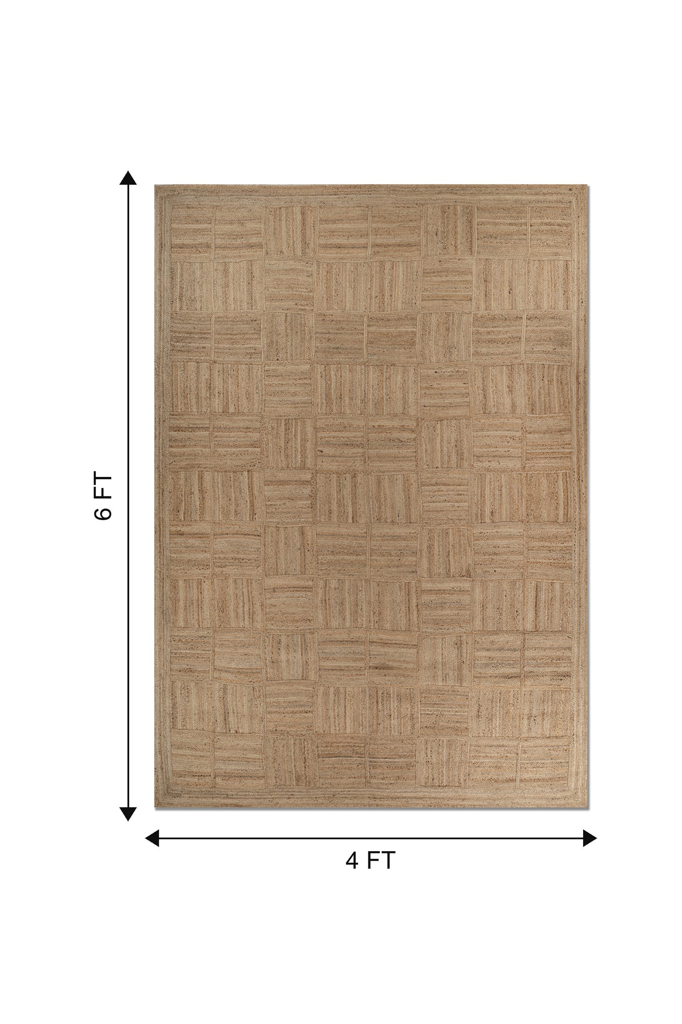 Jaipur Rugs Soft Geomatric Basketweave 4X6 Feet Rug| Natural Hand Knotted Dhurrie Carpet For Living Room