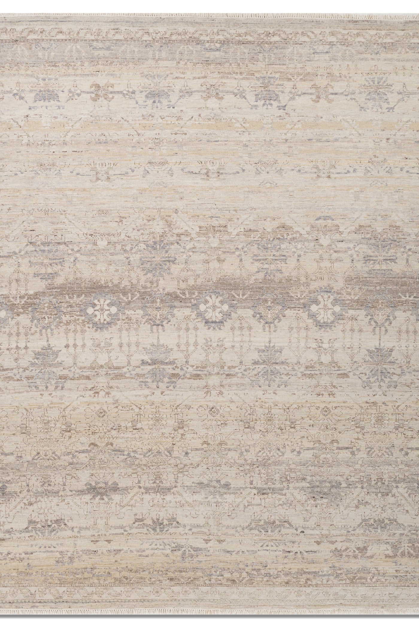 Jaipur Rugs Soft Distressed 5X7 Feet Rug| Dark Ivory & Clay Hand Knotted Rug Carpet For Living Room